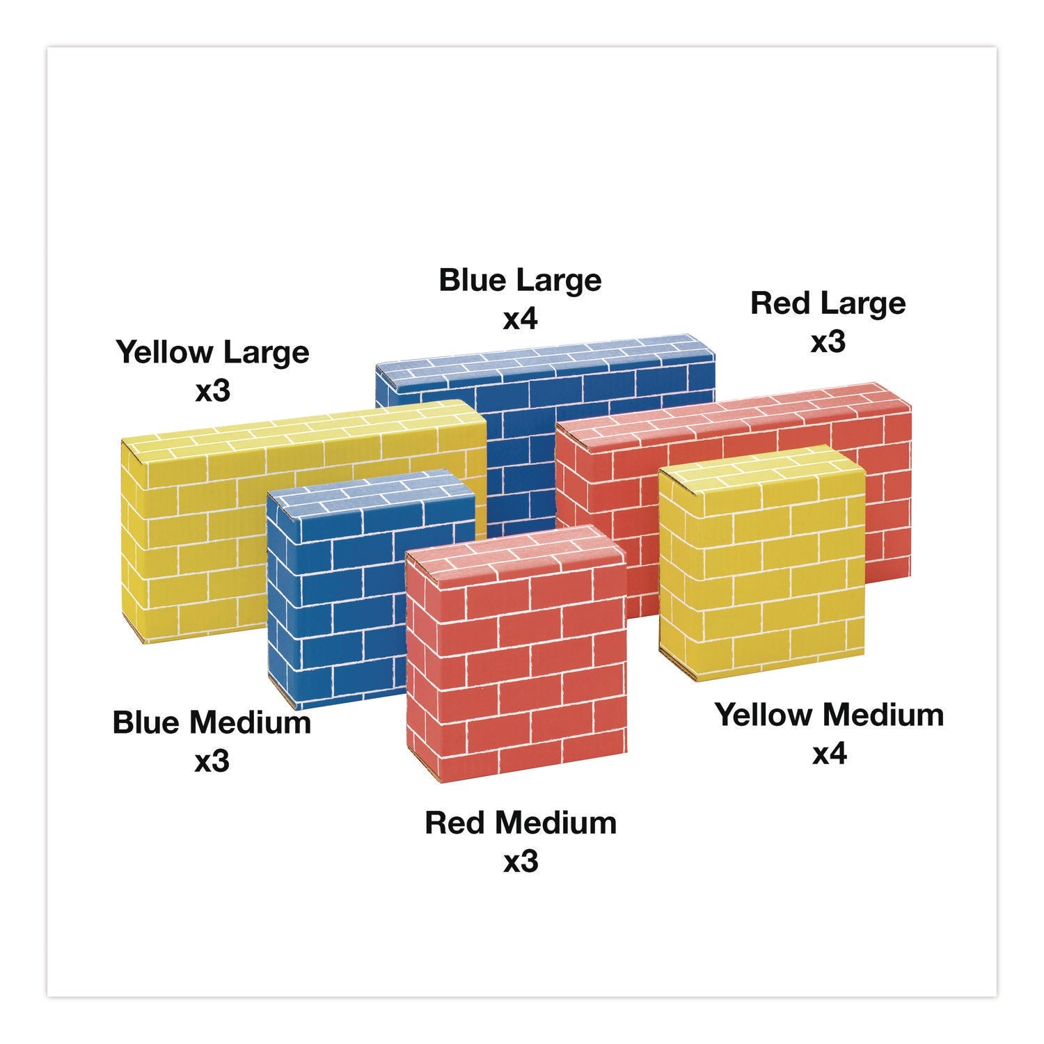 Bankers Box® At Play Cardboard Building Block, 32-ECT Corrugated Board, Assorted, 20/Pack - Bloom Skins