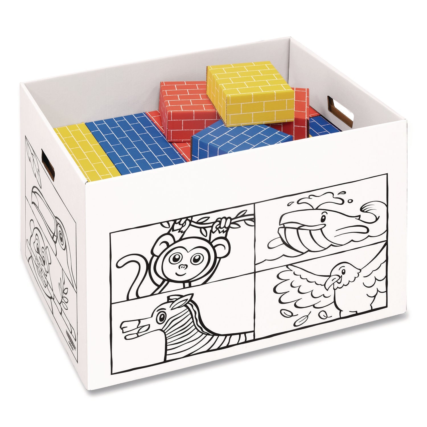 Bankers Box® At Play Color in Toy Box, Animal Design, 1 Section, 5.25 Cu Ft, 28" x 18" x 18", White/Black