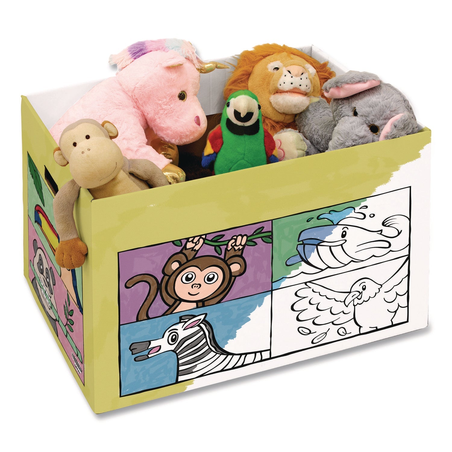 Bankers Box® At Play Color in Toy Box, Animal Design, 1 Section, 5.25 Cu Ft, 28" x 18" x 18", White/Black
