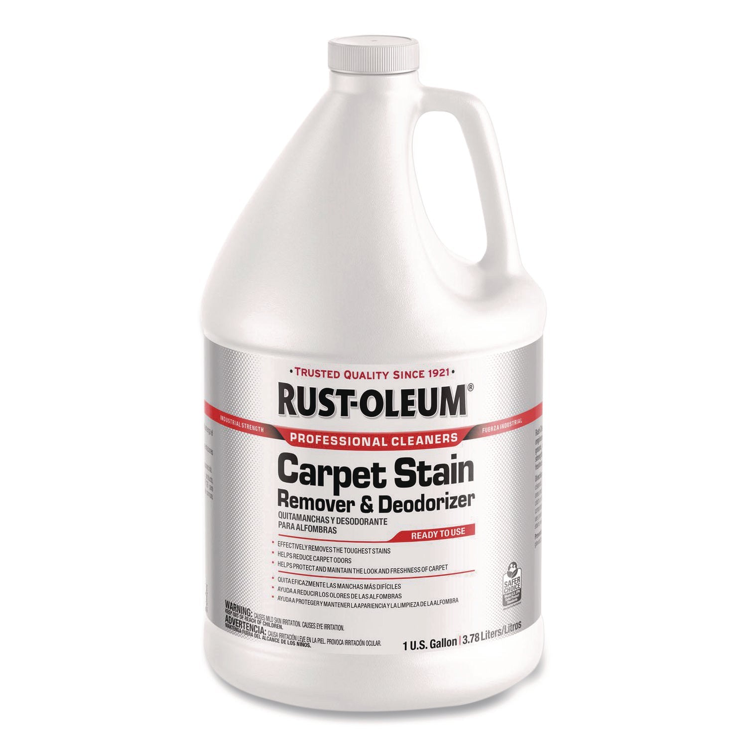 Rust-Oleum® Carpet Stain Remover Plus Deodorizer, Lemon Scent, 1 gal Jug, 4/Carton - Bloom Skins