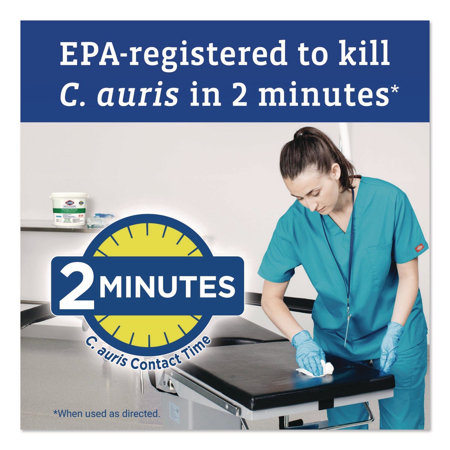 Clorox Healthcare® Hydrogen Peroxide Cleaner Disinfectant Wipes, 6.75 x 9, White, 95/Canister