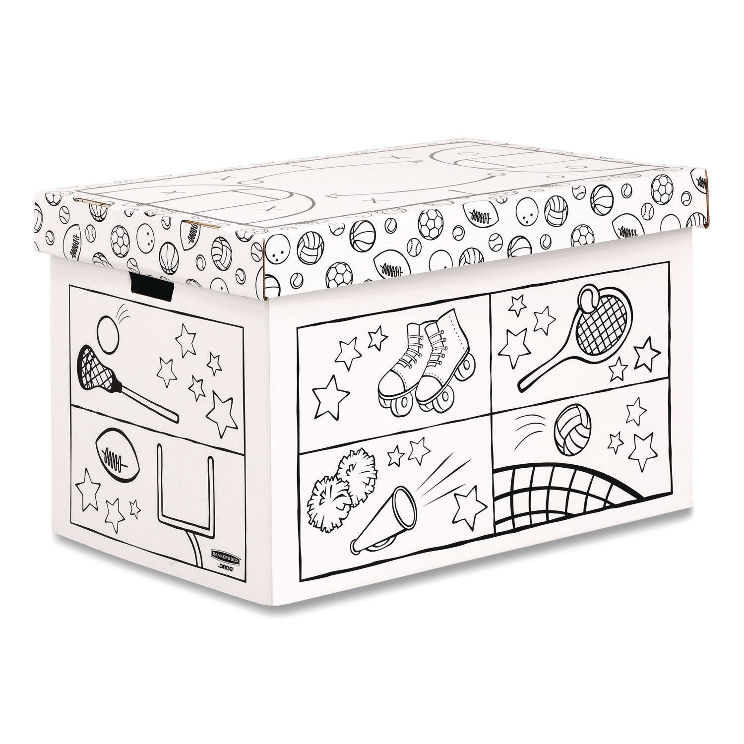 Bankers Box® At Play Color in Toy Box, Animal Design, 1 Section, 5.25 Cu Ft, 28" x 18" x 18", White/Black