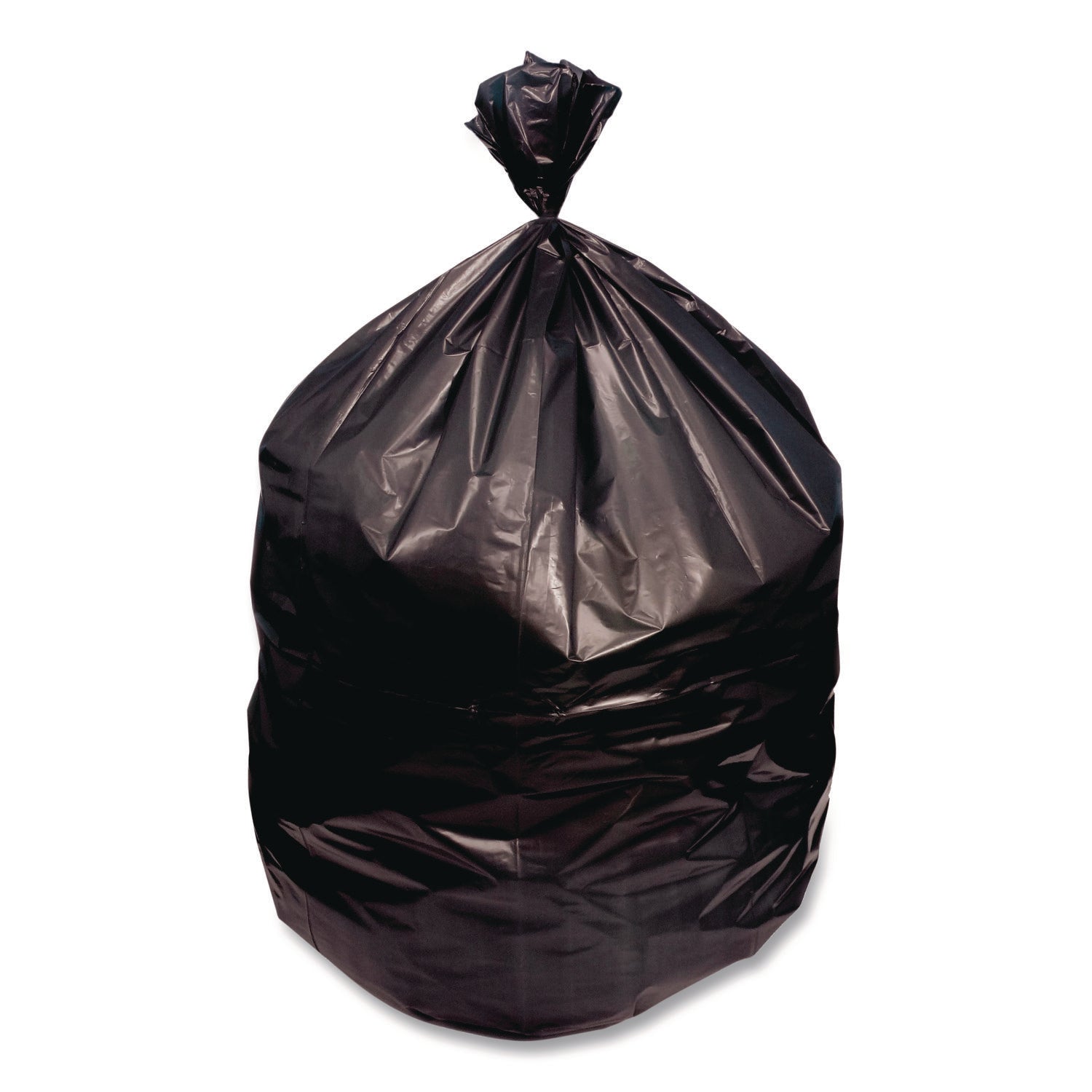 Heritage High-Density Waste Can Liners, 33 gal, 16 mic, 33 x 40, Black, Roll, 250/Carton
