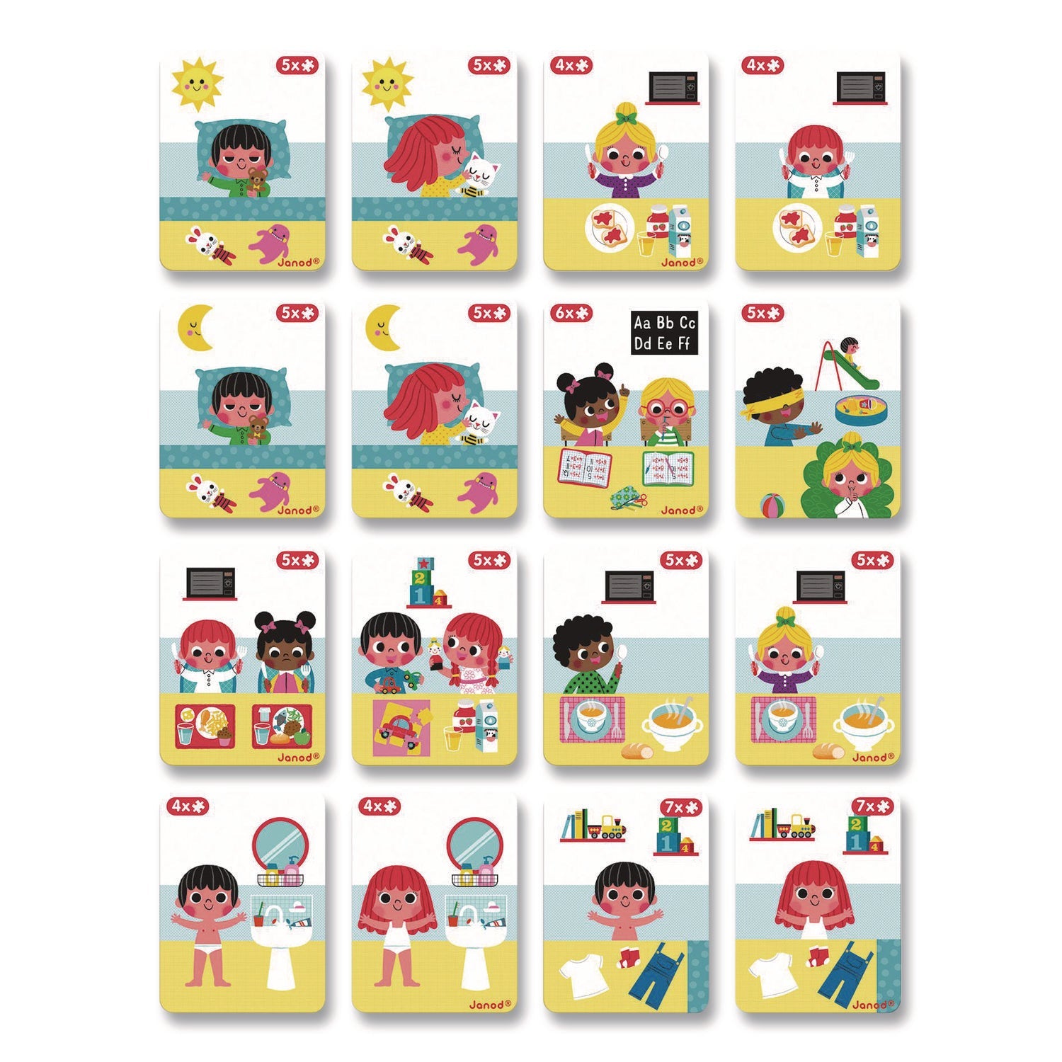 Janod® Magneti'books, Learn to Tell the Time, 91 Pieces (16 Cards, 75 Magnetic Shapes), Ages 3 to 8 - Bloom Skins