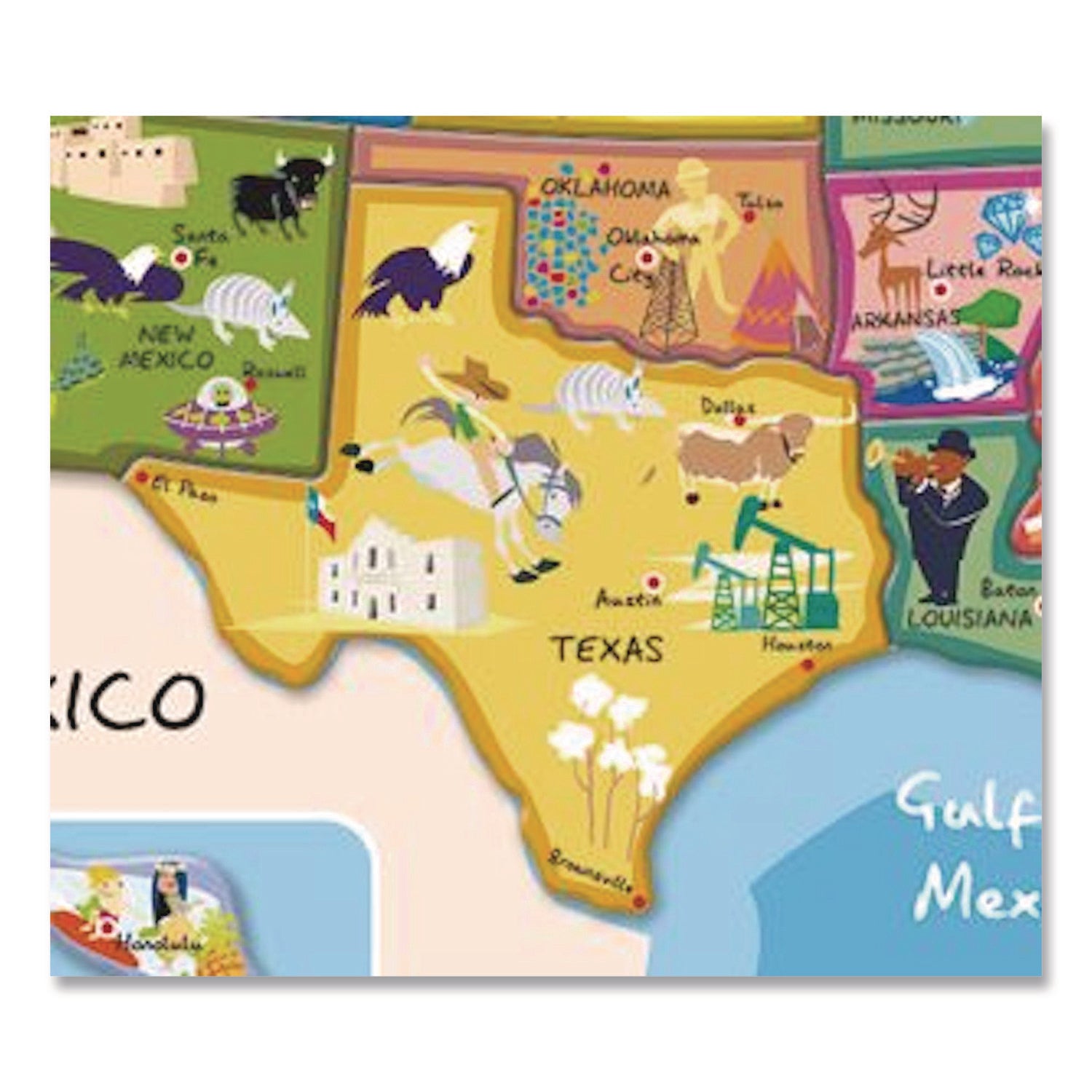 Janod® Cardboard Puzzle, United States Map Puzzle, 48 Pieces, Ages 7 to 12 - Bloom Skins
