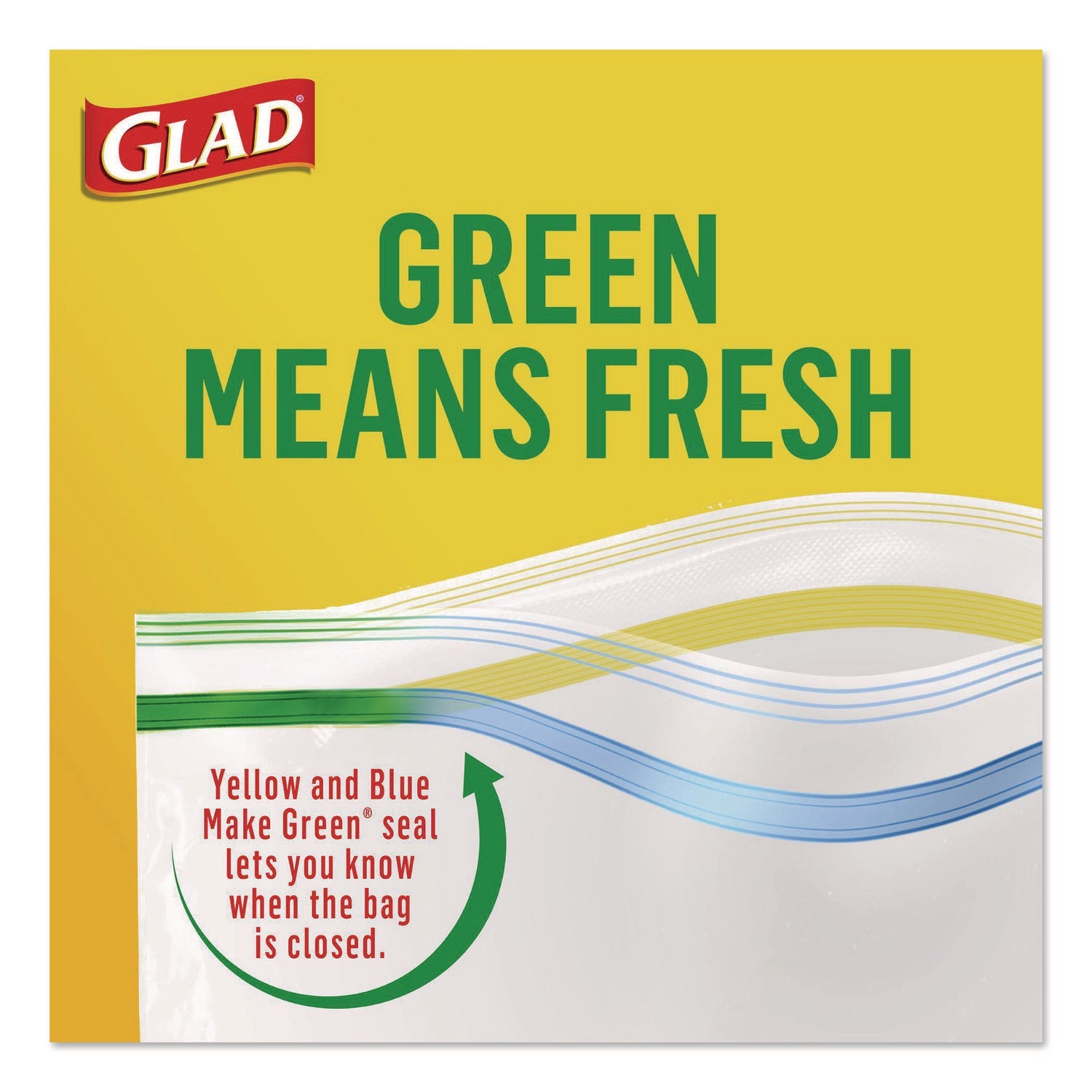Glad® Zipper Food Storage Plastic Sandwich Bags, 6.63 x 5.88, Clear, 50 Bags/Box