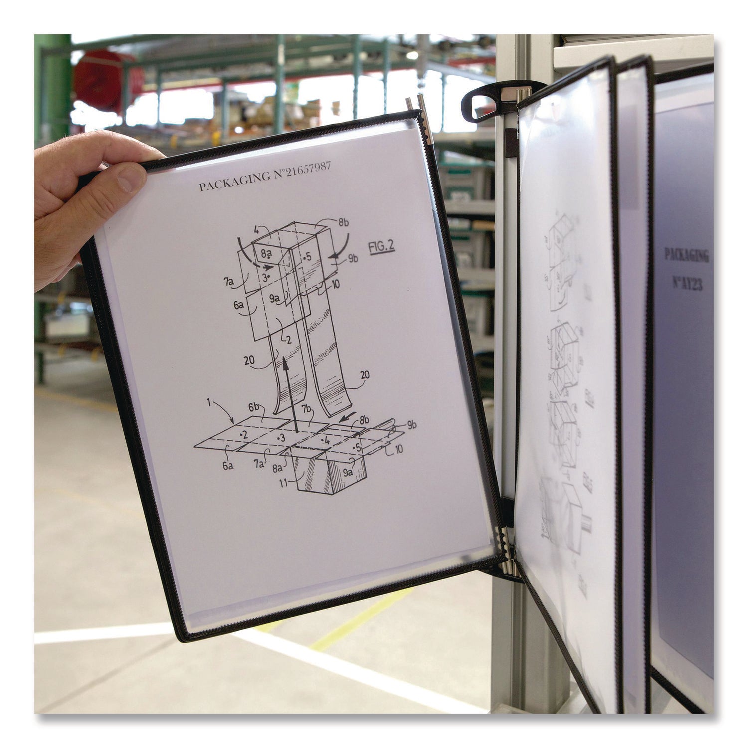 djois® by Tarifold PRO Series Magnetic Wall Reference System, 5 Panels with Black Borders, Black Base - Bloom Skins