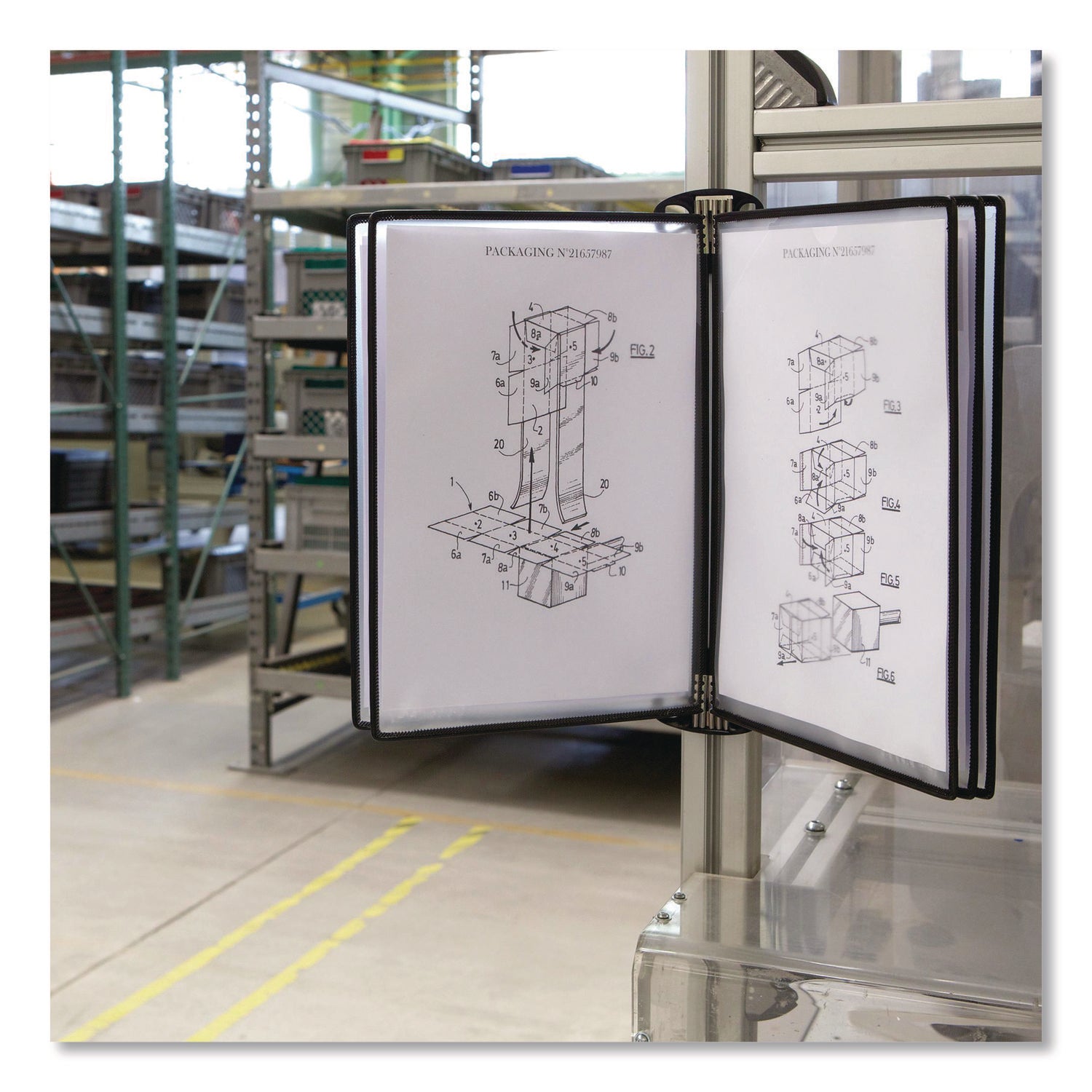 djois® by Tarifold PRO Series Magnetic Wall Reference System, 5 Panels with Black Borders, Black Base - Bloom Skins