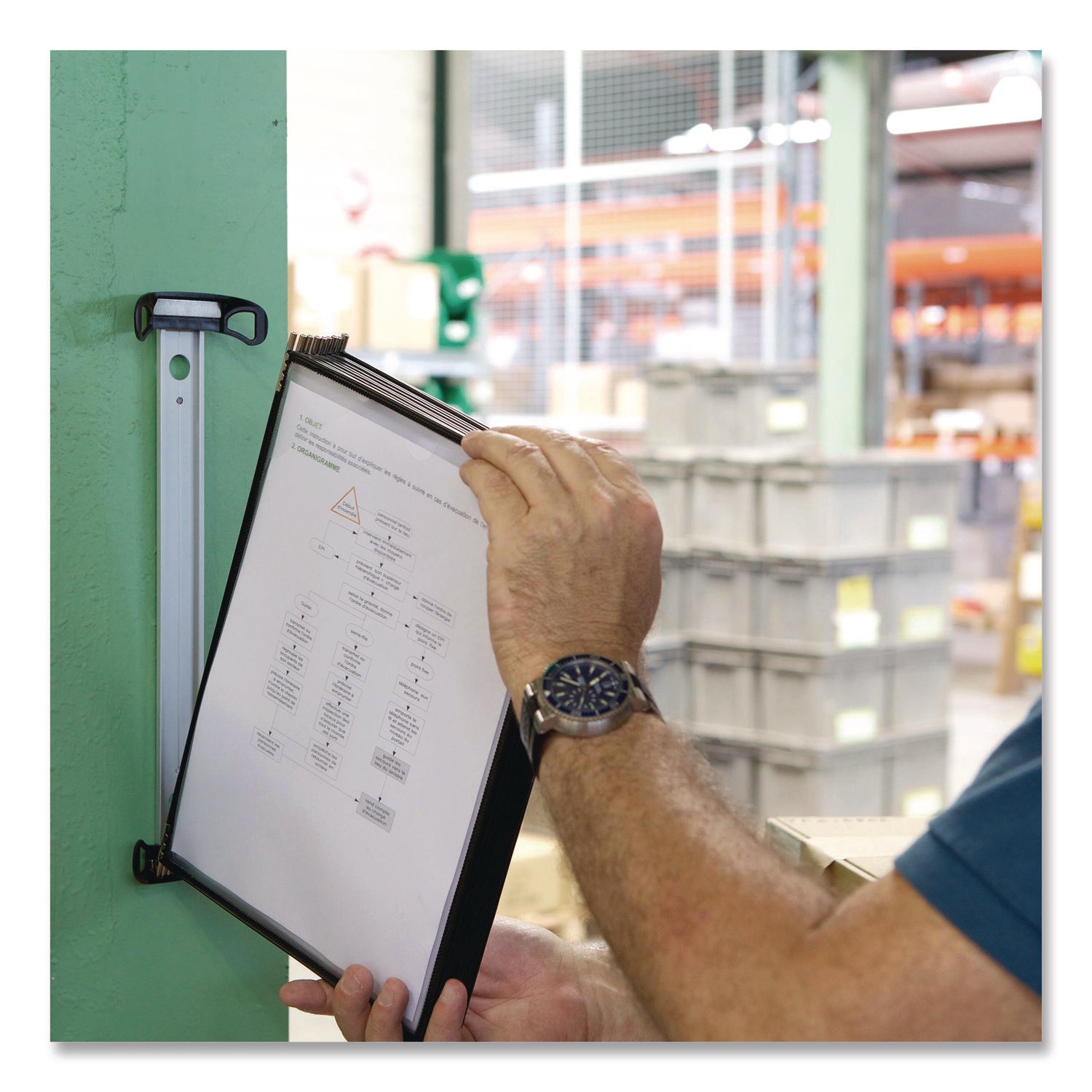 djois® by Tarifold PRO Series Magnetic Wall Reference System, 10 Panels with Black Borders, Black Base - Bloom Skins