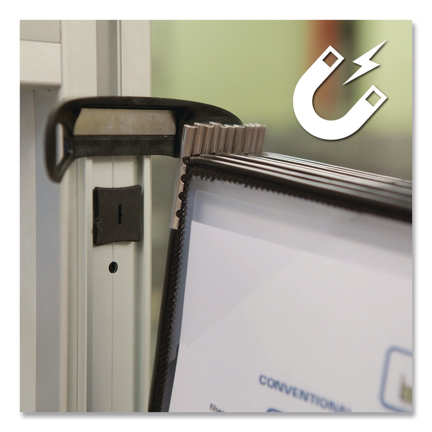 djois® by Tarifold PRO Series Magnetic Wall Reference System, 10 Panels with Black Borders, Black Base - Bloom Skins