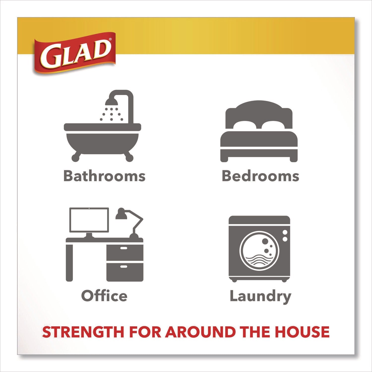 Glad® Small Twist-Tie Trash Bags, 4 gal, 0.74 mil, 23 x 21.63, White, 30/Box