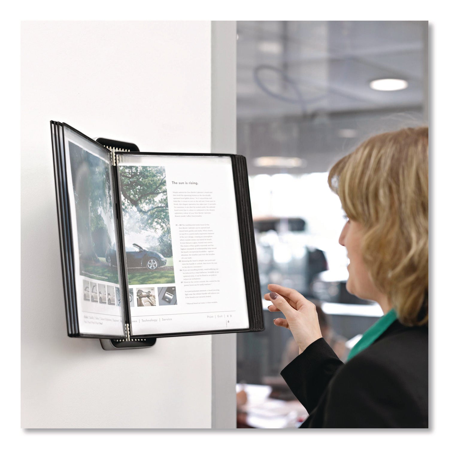 djois® by Tarifold VEO Wall Reference System, 10 Panels with Black Borders, Black Base - Bloom Skins