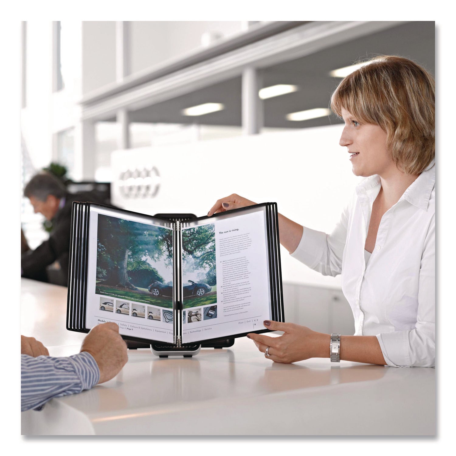 djois® by Tarifold VEO Desktop Reference System, 10 Panels with Black Borders, Black Base - Bloom Skins