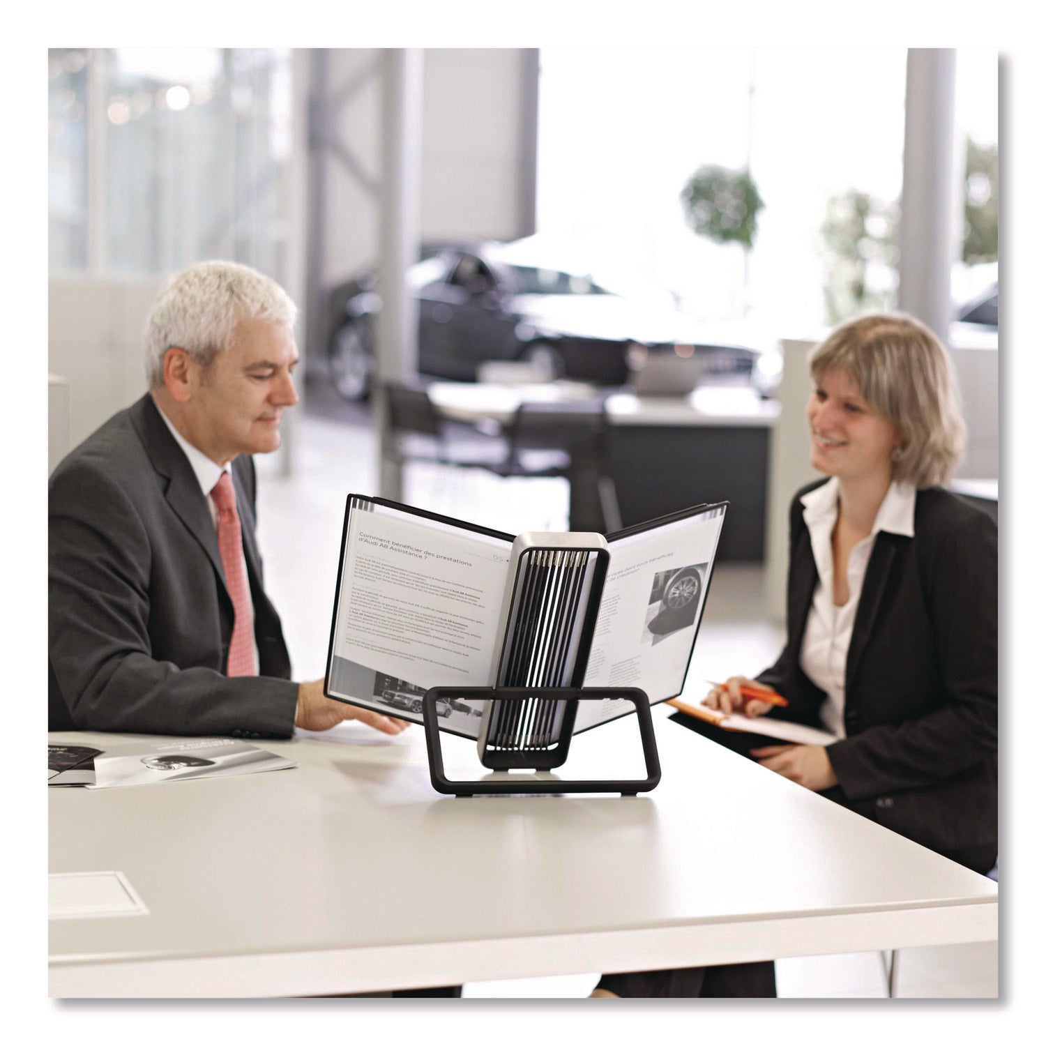 djois® by Tarifold VEO Desktop Reference System, 10 Panels with Black Borders, Black Base - Bloom Skins