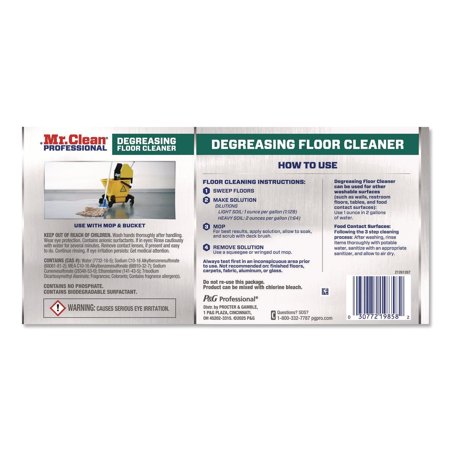 Mr. Clean® Professional Degreasing Floor Cleaner, 1 gal Bottle, 3/Carton