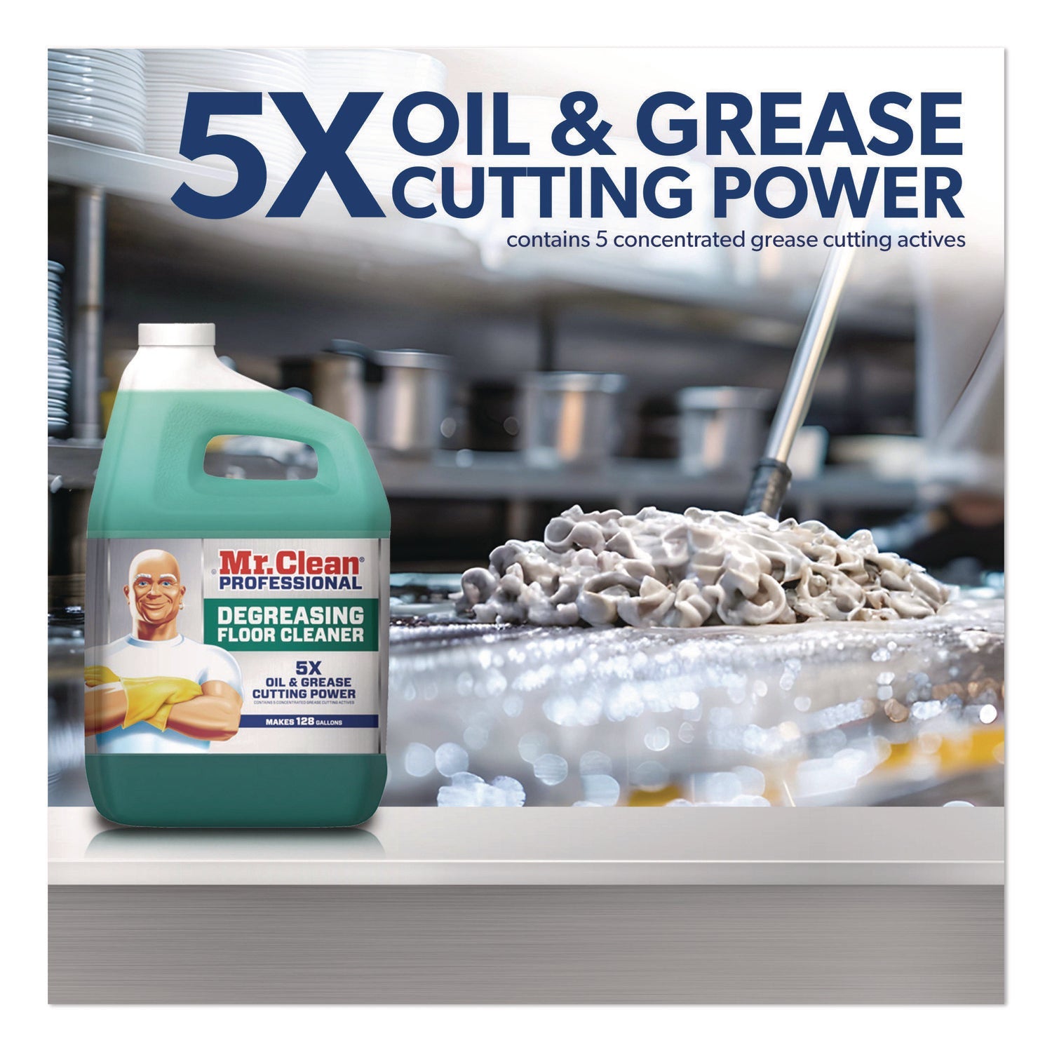 Mr. Clean® Professional Degreasing Floor Cleaner, 1 gal Bottle, 3/Carton