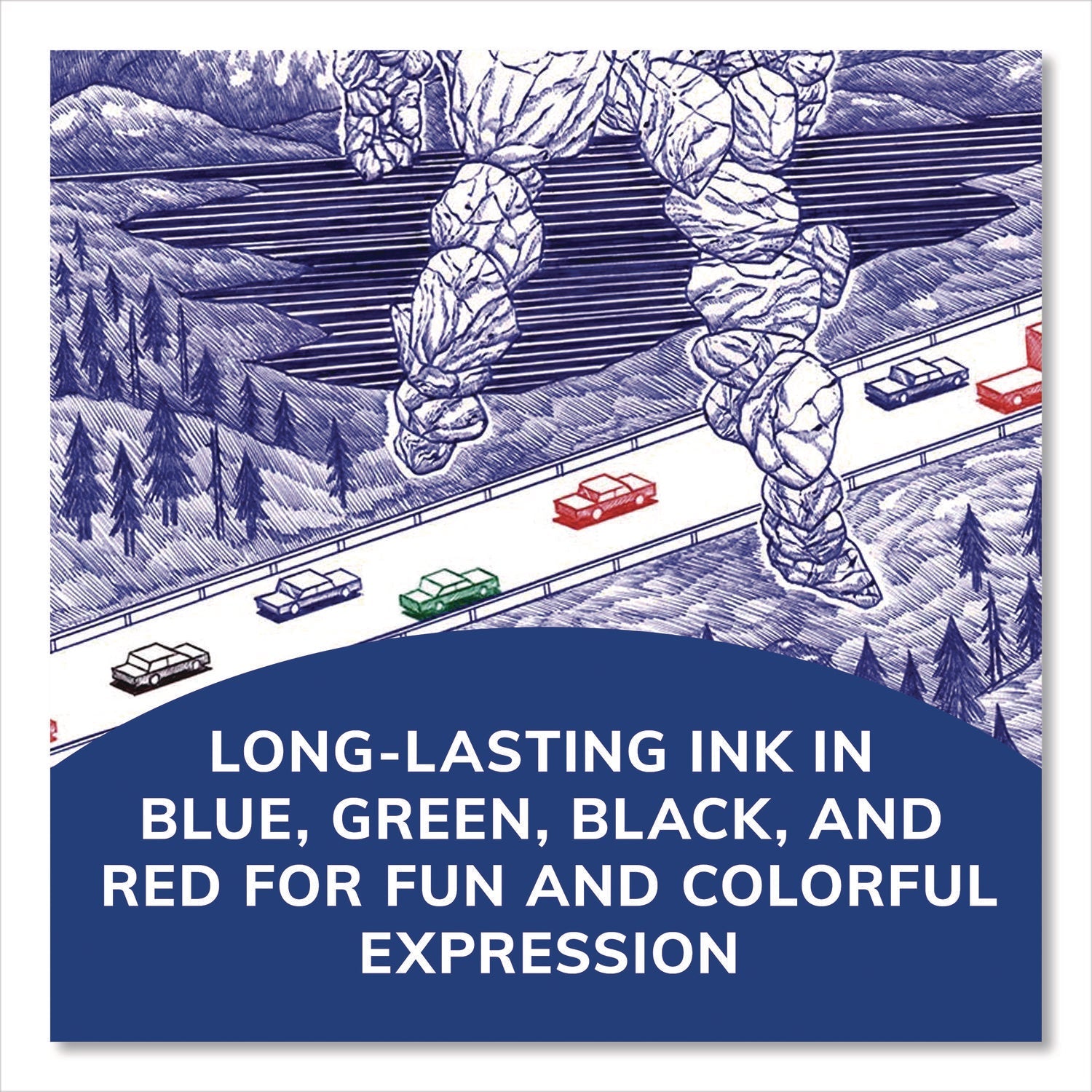 BIC® 4-Color Multi-Color Ballpoint Pen, Retractable, Medium 1 mm, Black/Blue/Green/Red Ink, Blue/White Barrel, 12/Box