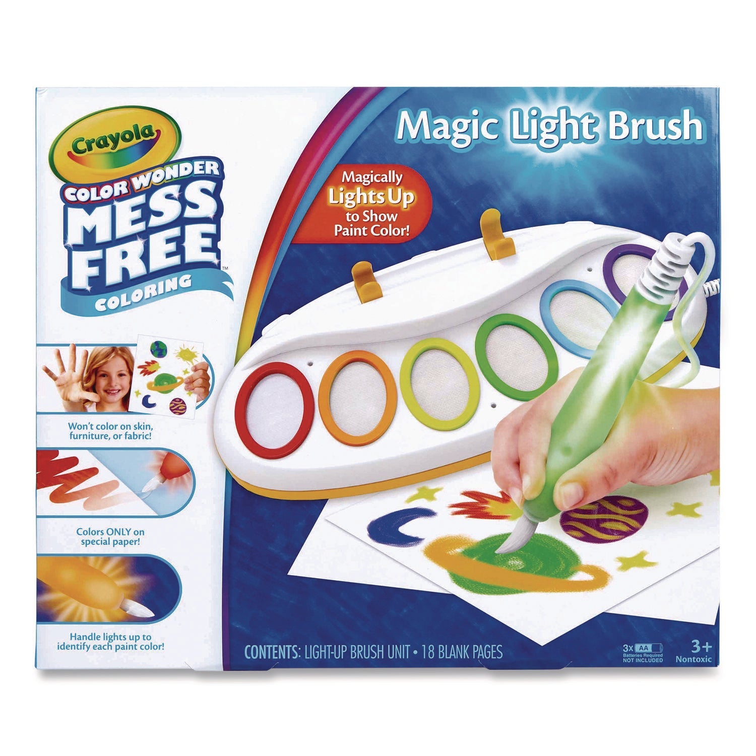 Crayola® Color Wonder Magic Light Brush with (6) Color Wonder Paints and (18) Blank Color Wonder Paper Sheets - Bloom Skins