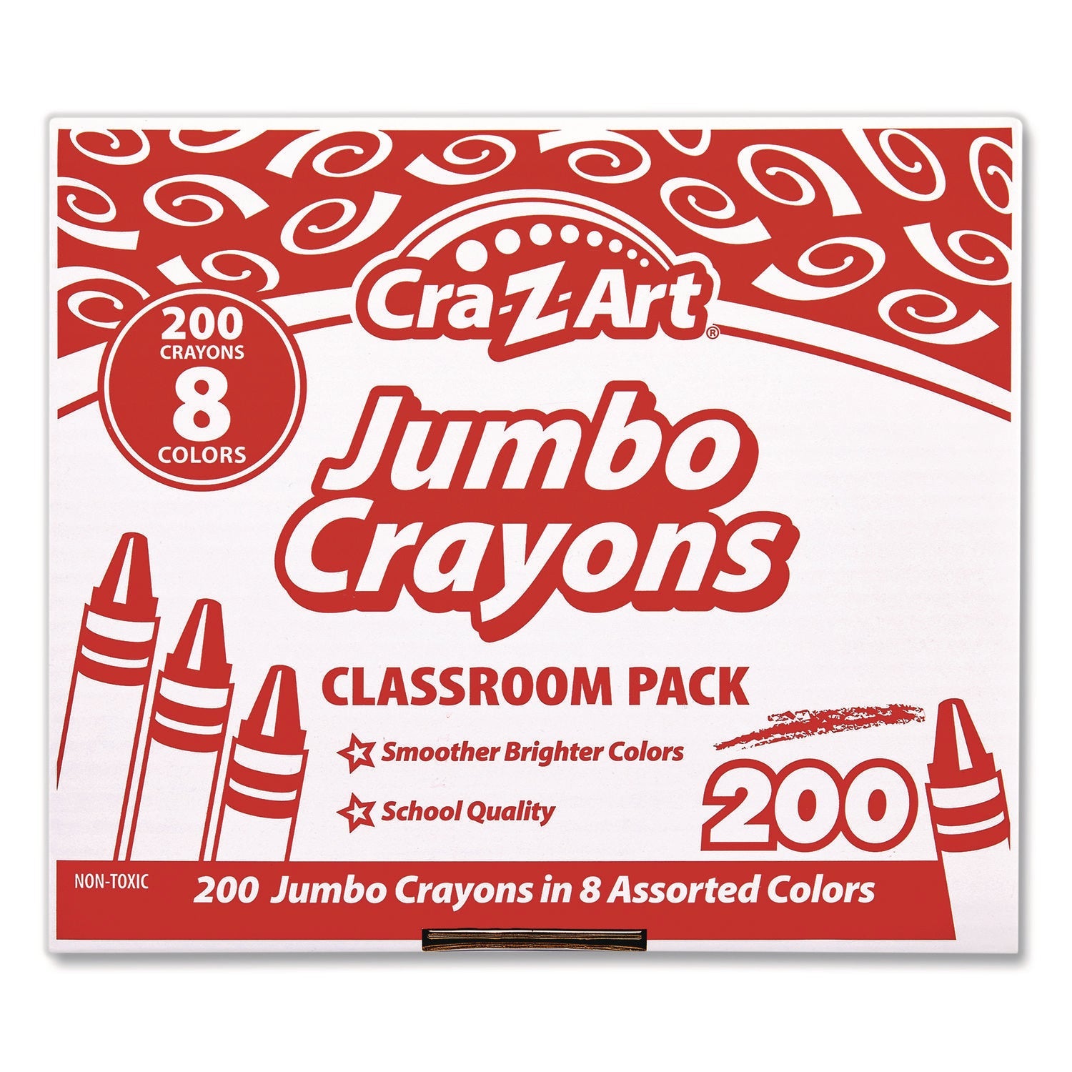 Cra-Z-Art® Jumbo Crayons, 8 Assorted Colors, 200/Pack