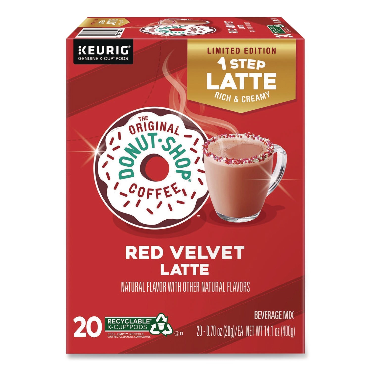 The Original Donut Shop® Red Velvet One-Step Latte K-Cup, 20/Box