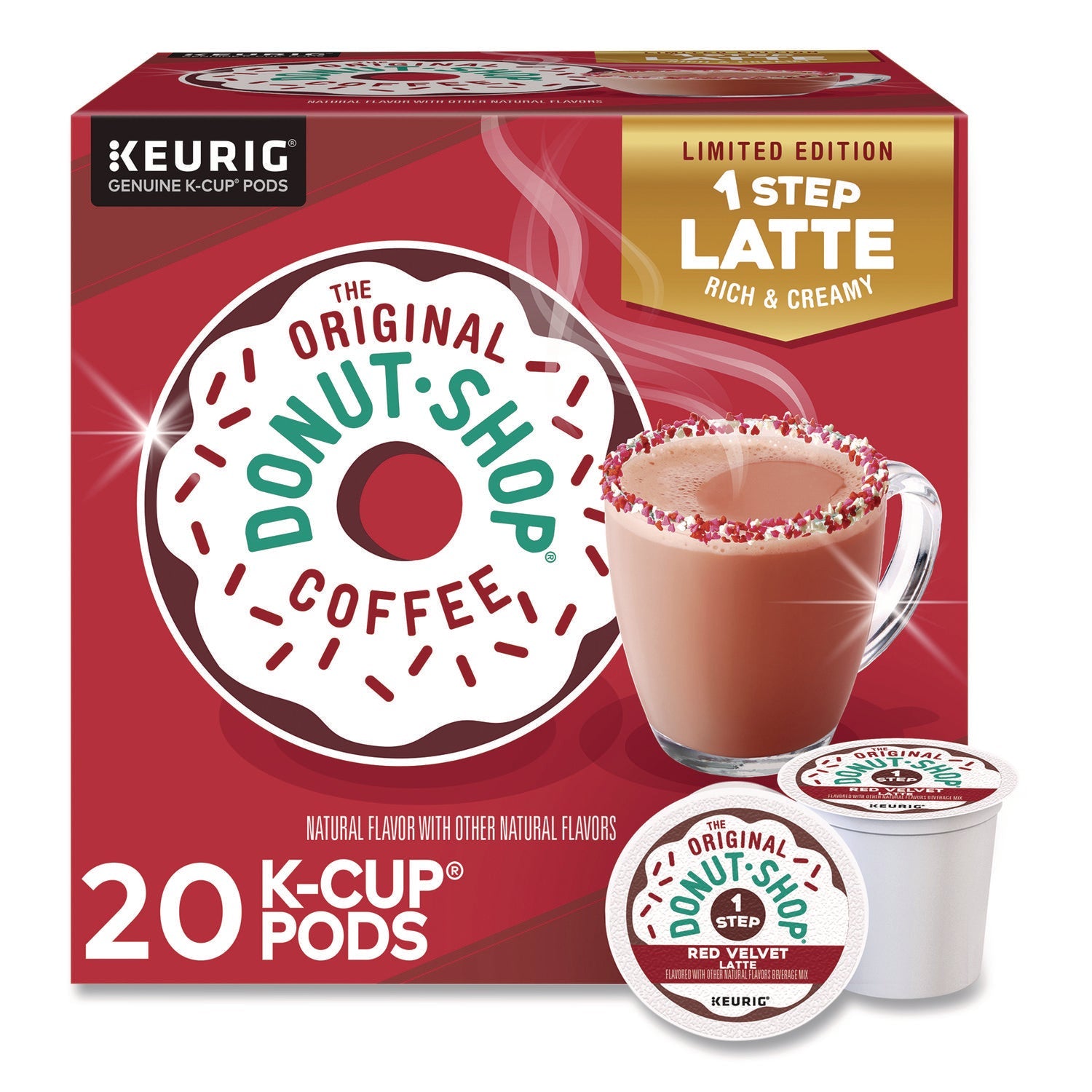 The Original Donut Shop® Red Velvet One-Step Latte K-Cup, 20/Box