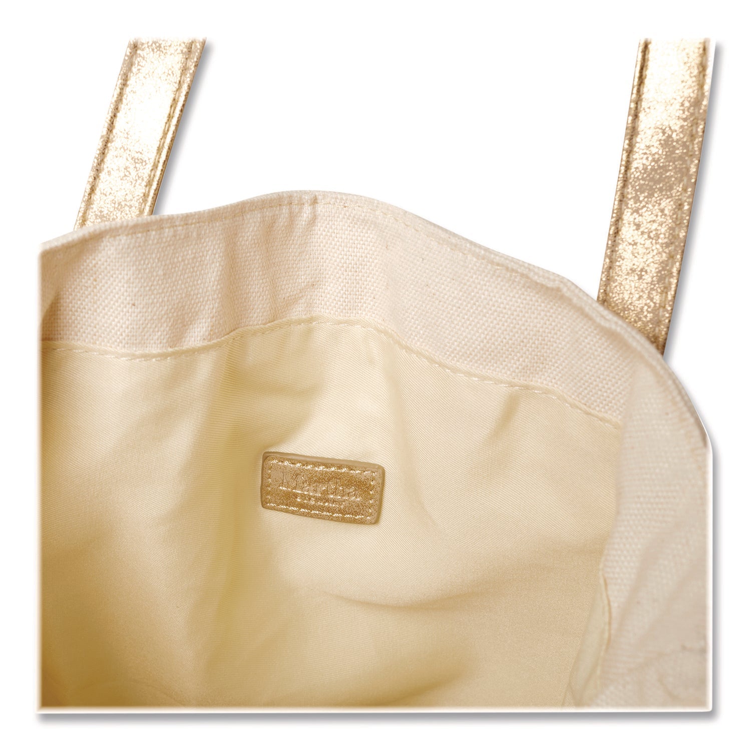 Martha Stewart Deluxe Tote Bag, Large, Accommodates Laptops Up to 13", 14.25" x 4" x 16.25", Beige/Gold - Bloom Skins