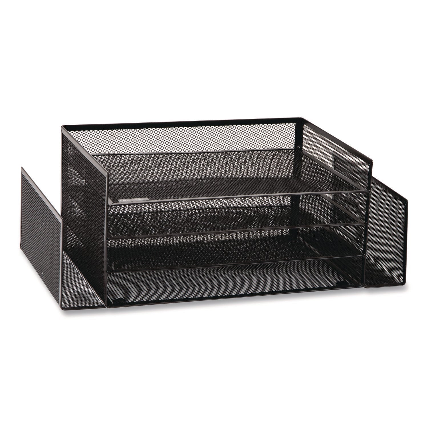 Mind Reader Metal Mesh Desktop Organizer Letter Tray, 6 Sections, Letter Size, 9.15 x 16.75 x 6, Black