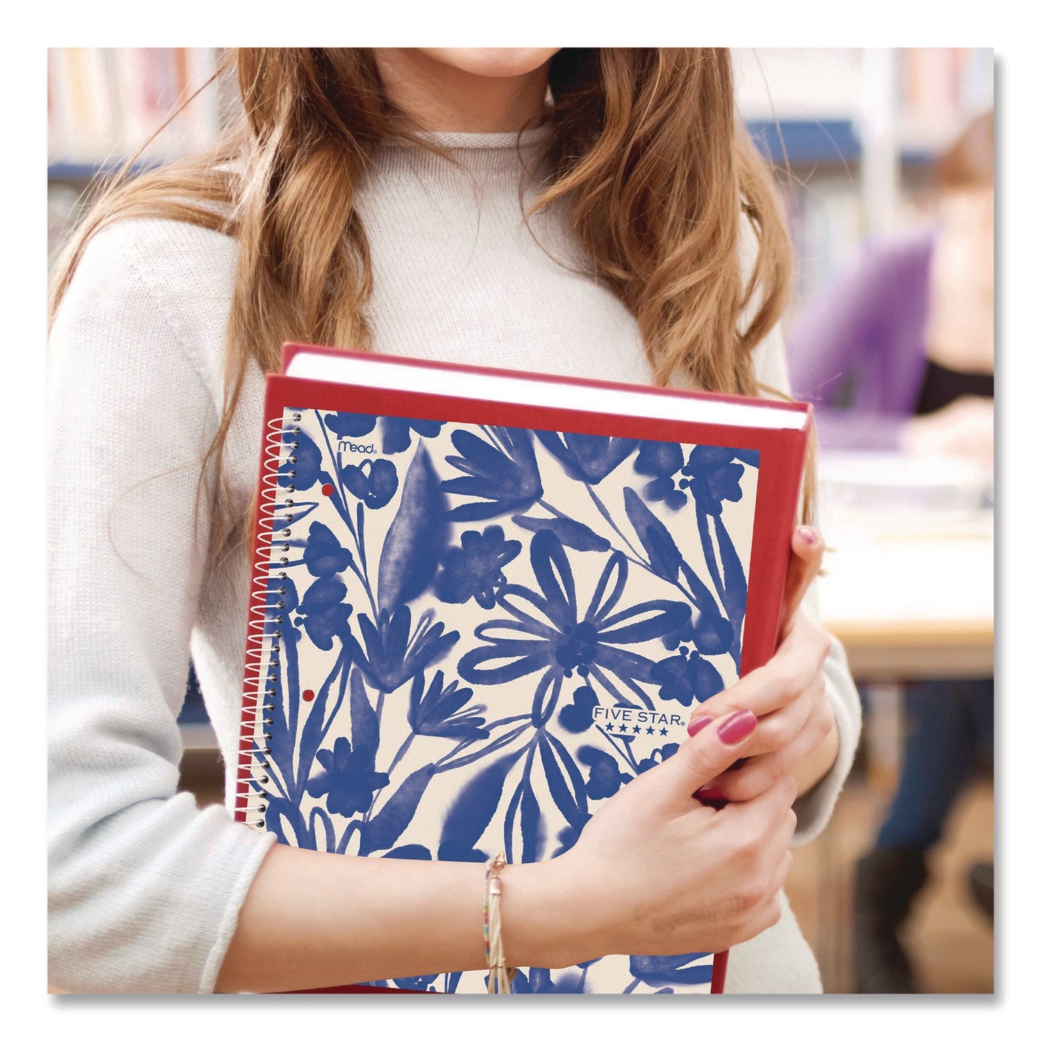 Five Star® Soft Pedals Spiral Notebook, 1-Subject, Medium/College Rule, Assorted Cover Colors, (80) 11 x 8.5 Sheets, 2/Pack - Bloom Skins