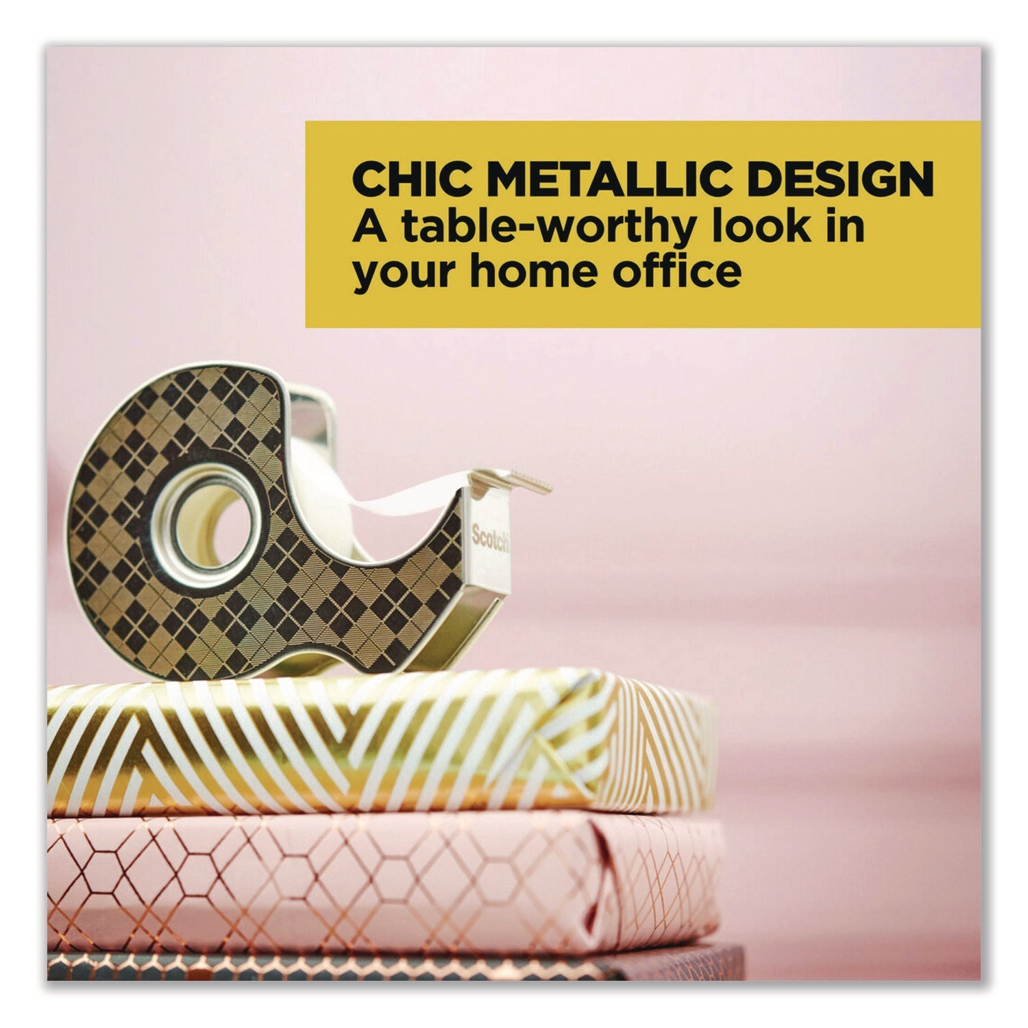 Scotch® Stainless Steel Refillable Tape Dispenser with 2 Rolls 0.75" x 550" Tape