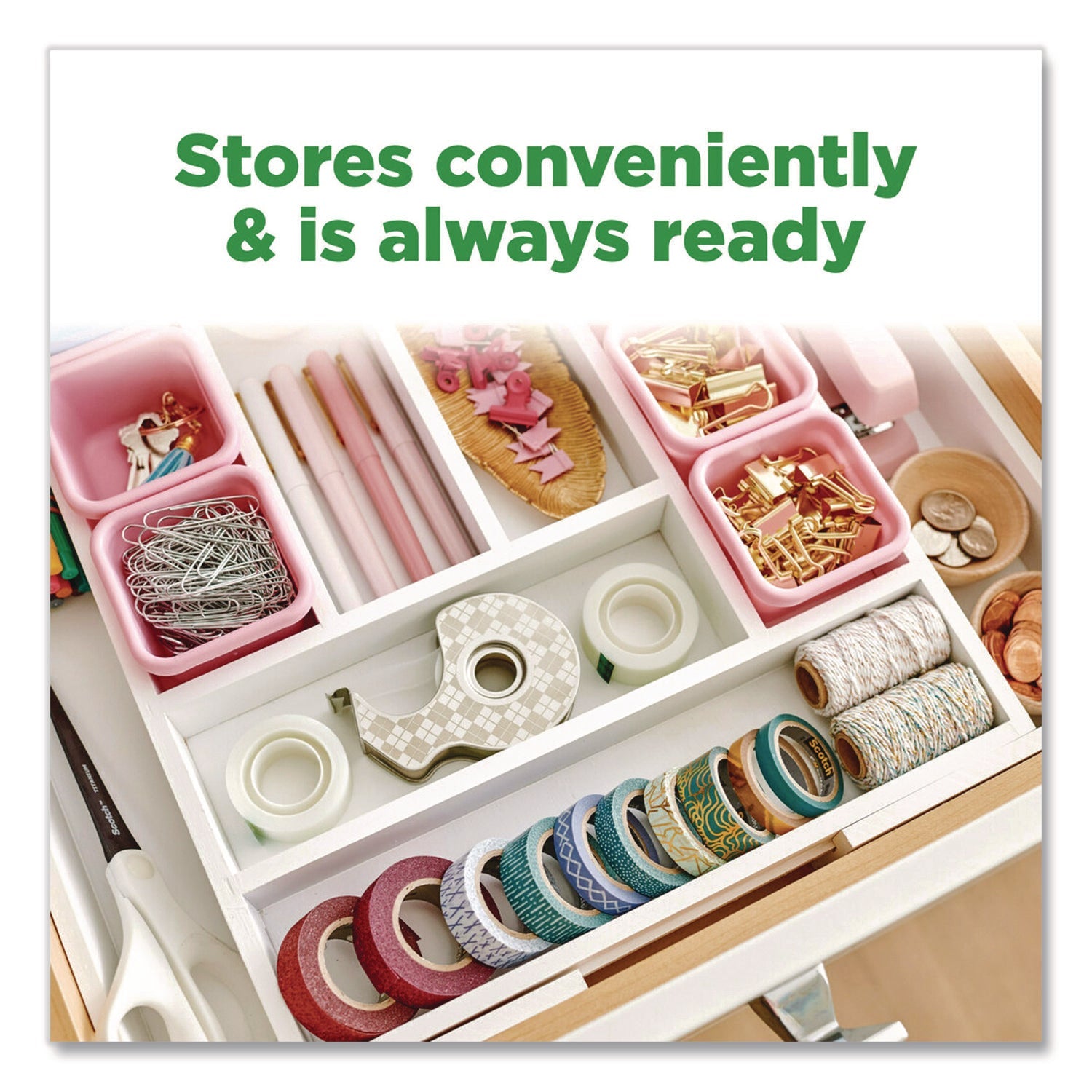 Scotch® Stainless Steel Refillable Tape Dispenser with 2 Rolls 0.75" x 550" Tape