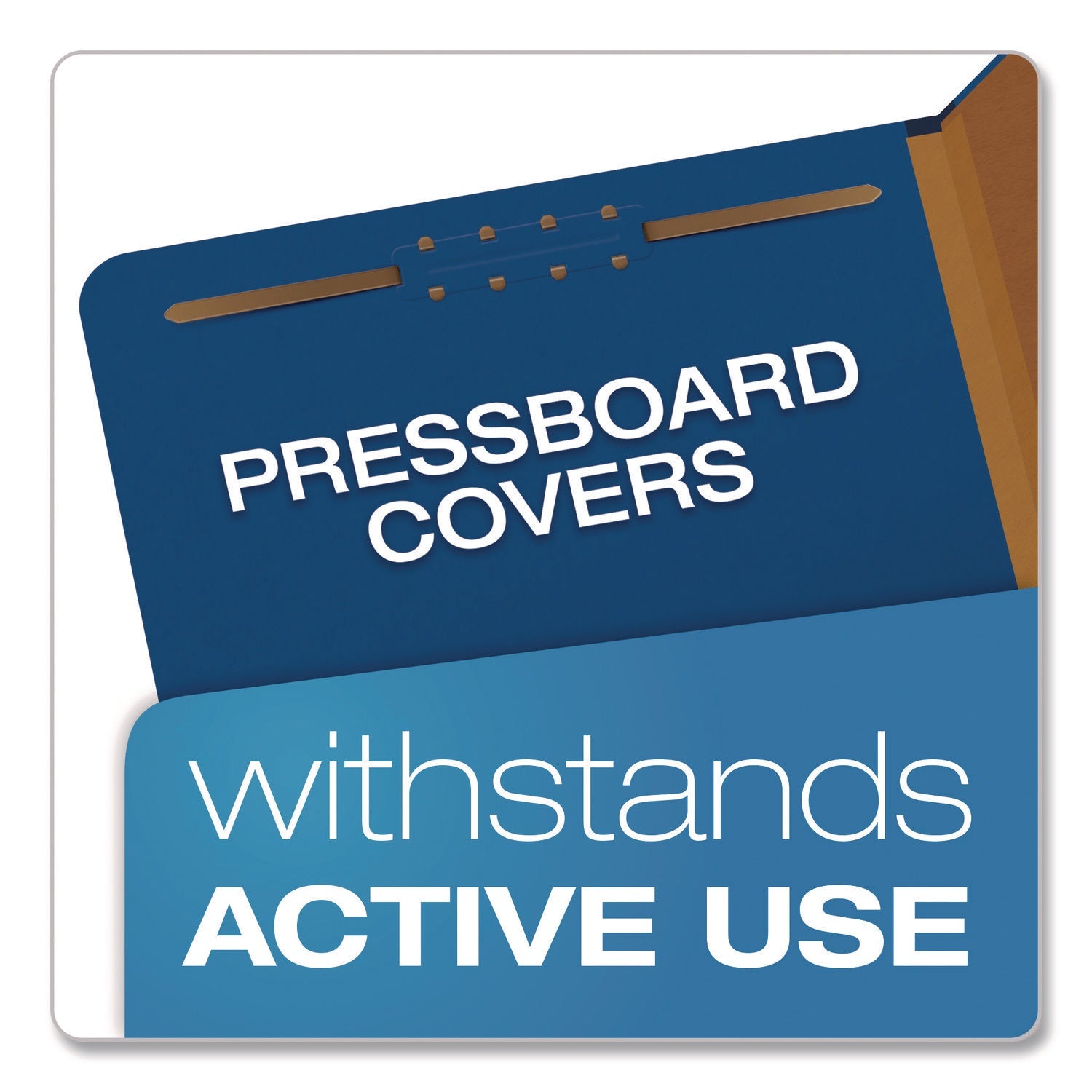 Pendaflex® Colored Pressboard Top Tab Classification Folders, 1.75" Expansion, 1 Divider, 4 Fasteners, Letter Size, Dark Blue, 10/Box - Bloom Skins