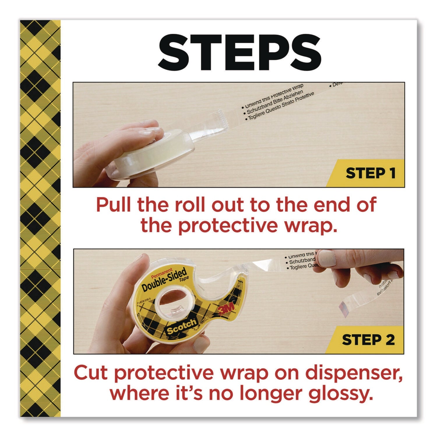 Scotch® Double-Sided Permanent Tape in Handheld Dispenser, 1" Core, 0.5" x 500", 6/Pack - Bloom Skins