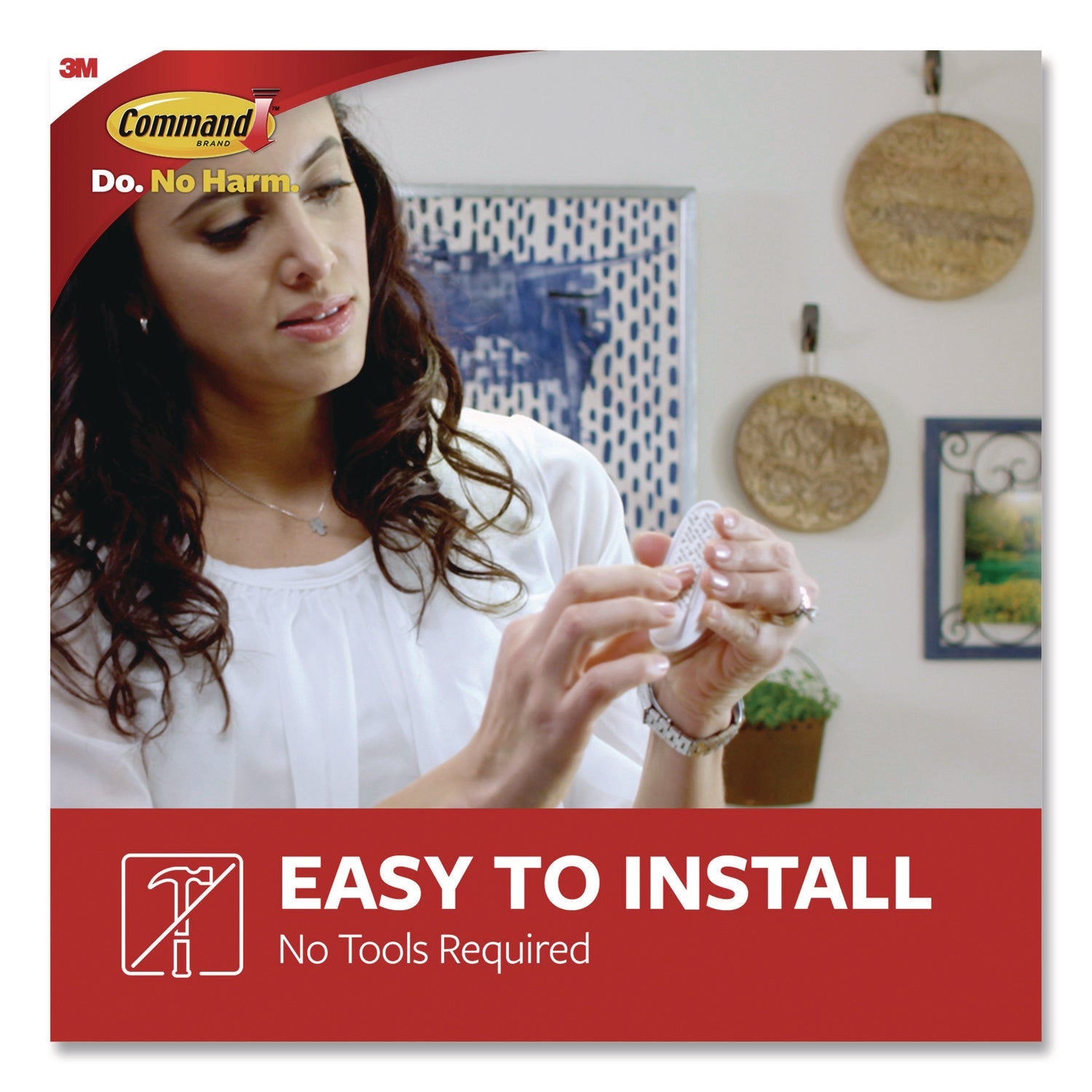 Command™ General Purpose Hooks, Large, Plastic, White, 5 lb Capacity, 12 Hooks and 18 Strips/Pack - Bloom Skins