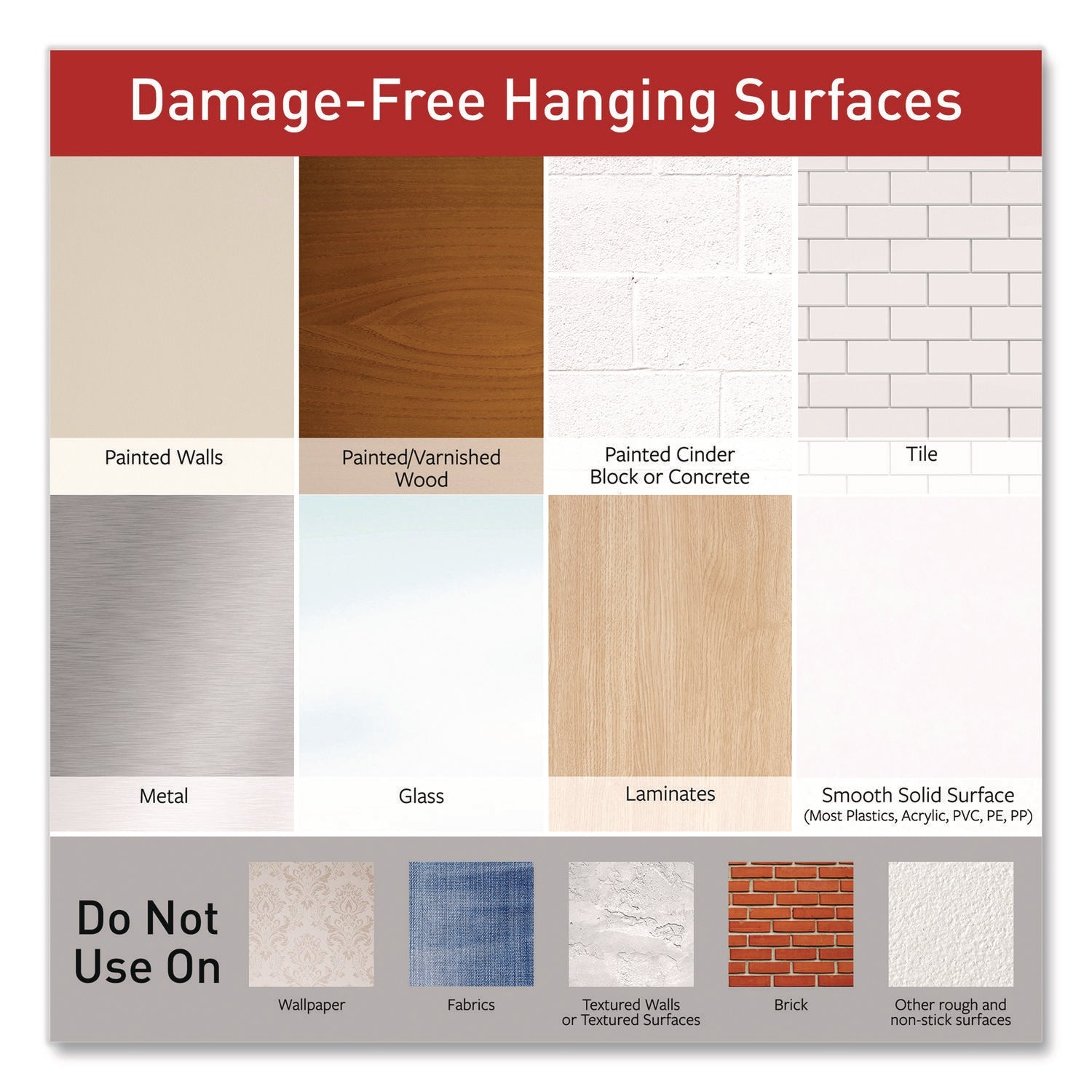 Command™ General Purpose Hooks, Large, Plastic, White, 5 lb Capacity, 12 Hooks and 18 Strips/Pack - Bloom Skins