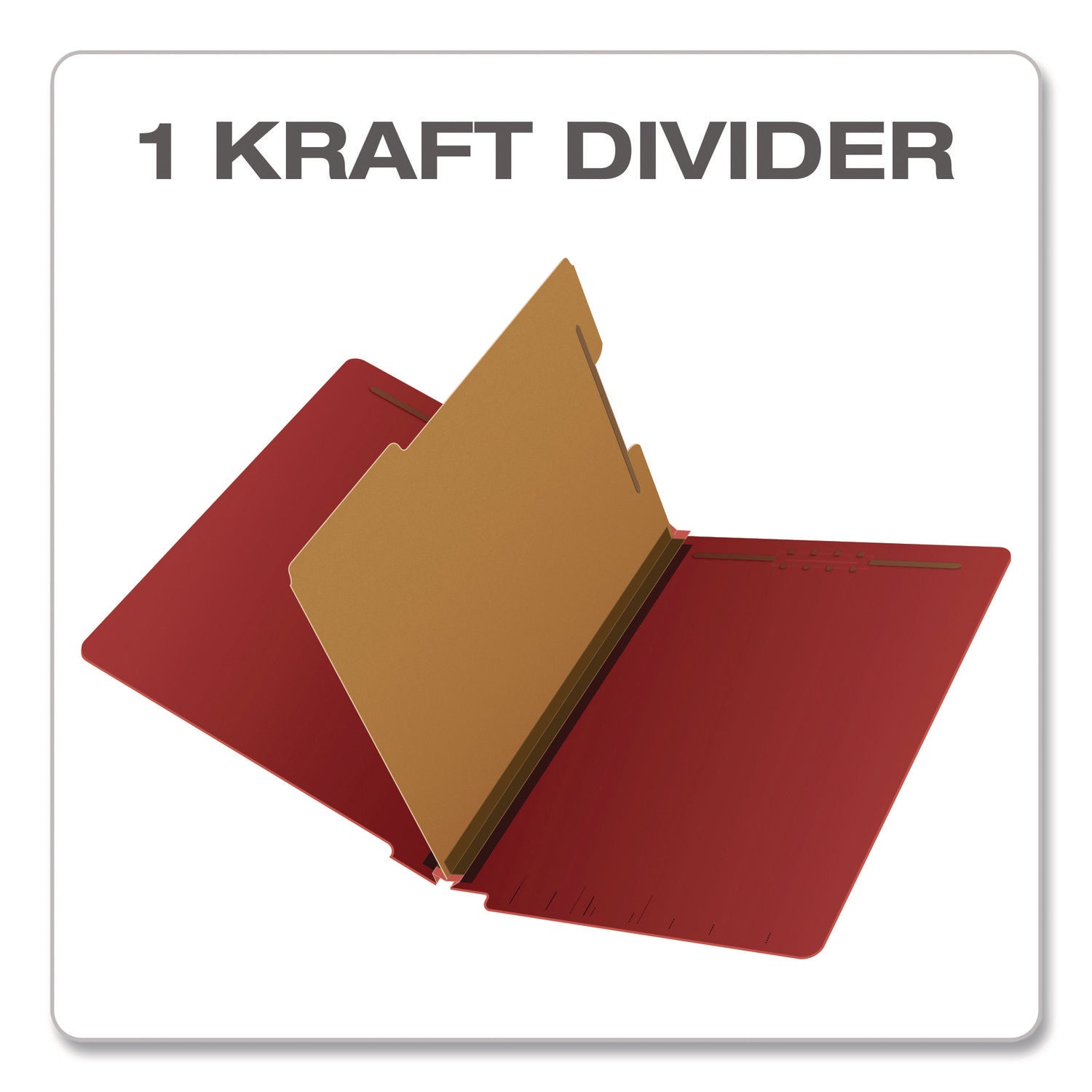 Pendaflex® Colored Pressboard End Tab Classification Folders, 1.75" Expansion, 1 Divider, 4 Fasteners, Letter Size, Red Exterior, 10/Box - Bloom Skins