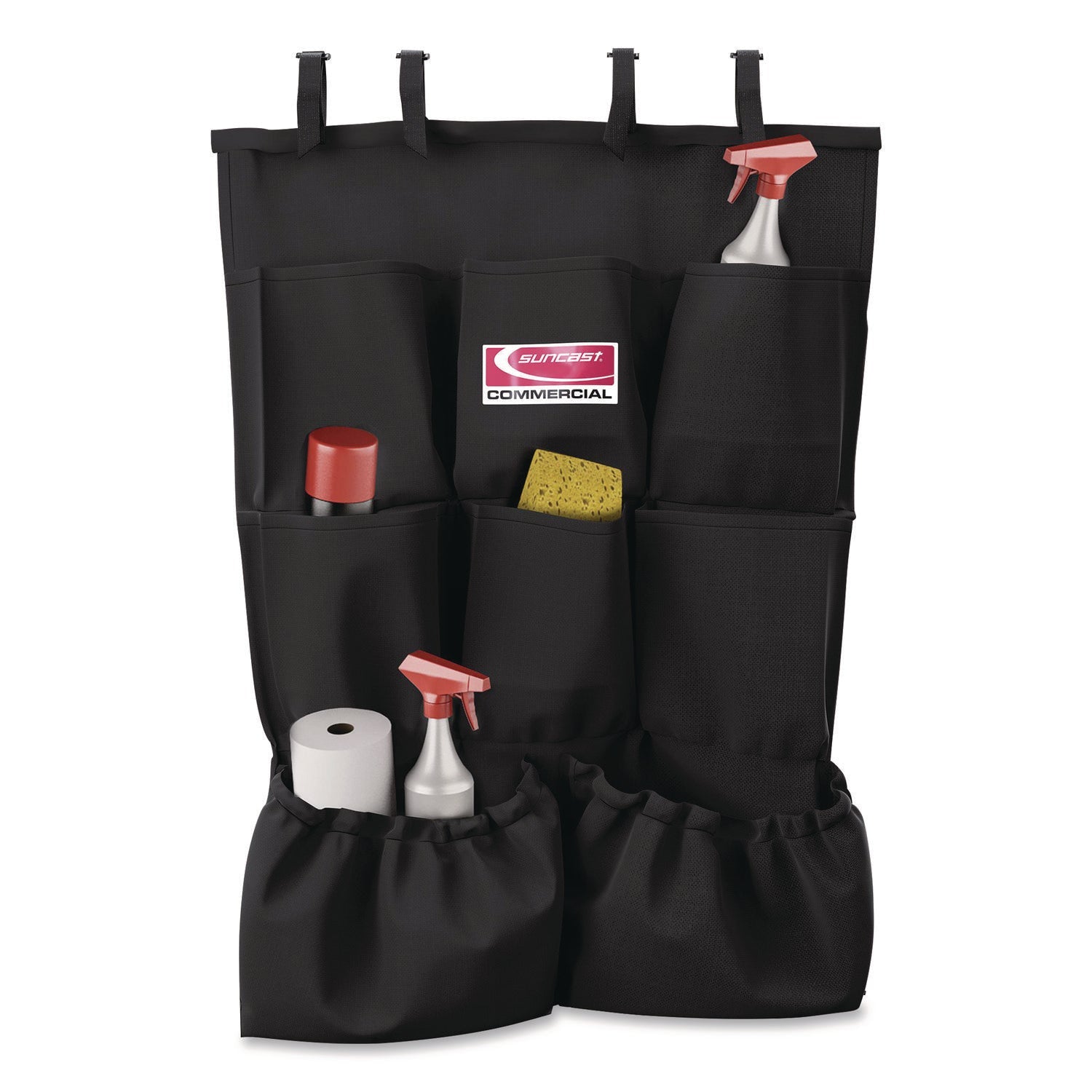 Suncast Commercial® 8-Pocket Organizer for Suncast Commercial Full-Size and Compact Housekeeping Carts, 19.5" x 1.67" x 26.83", Black - Bloom Skins
