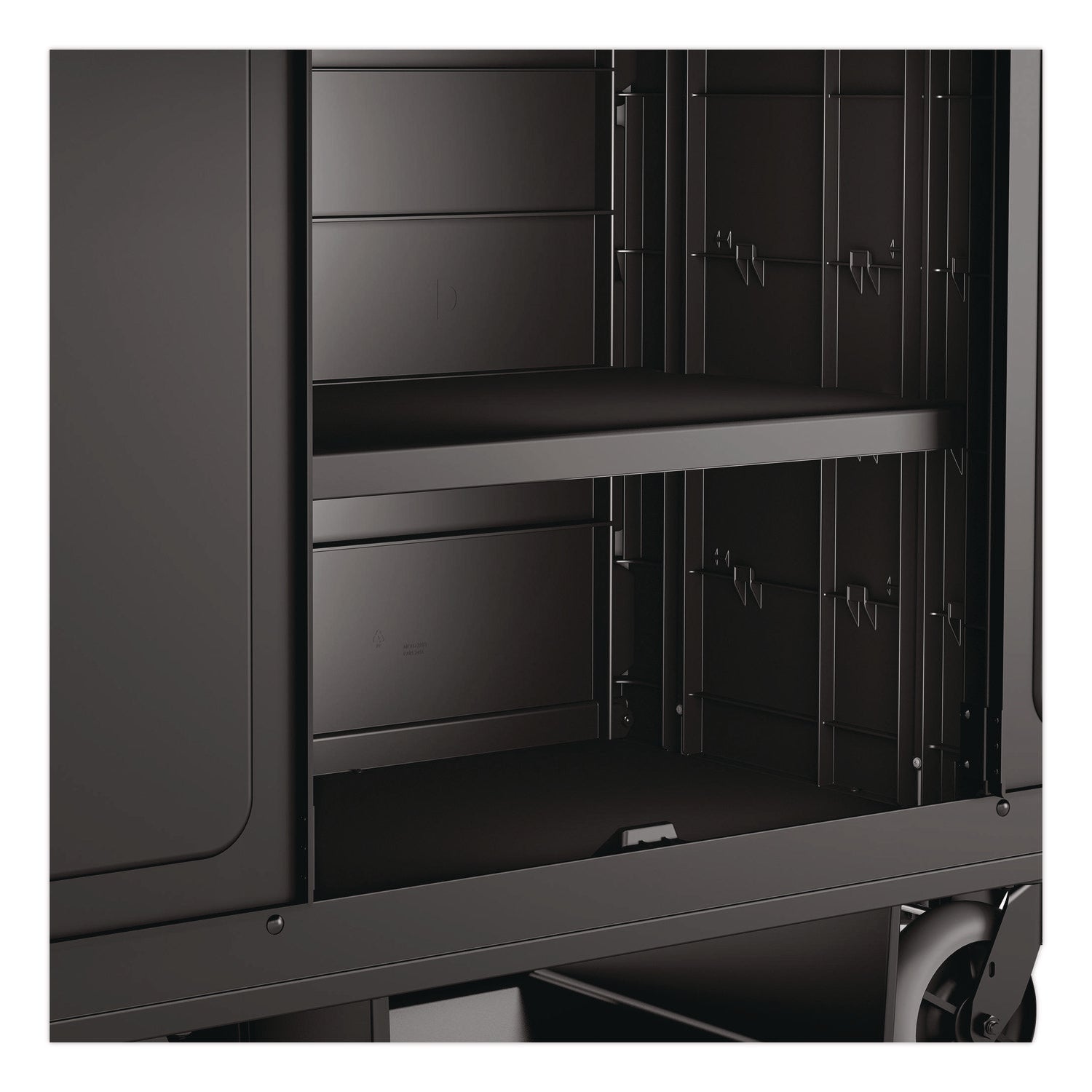 Suncast Commercial® Adjustable Shelf for Suncast Commercial Full-Size Housekeeping Carts HKC1000/HKC2000, Plastic, Black - Bloom Skins