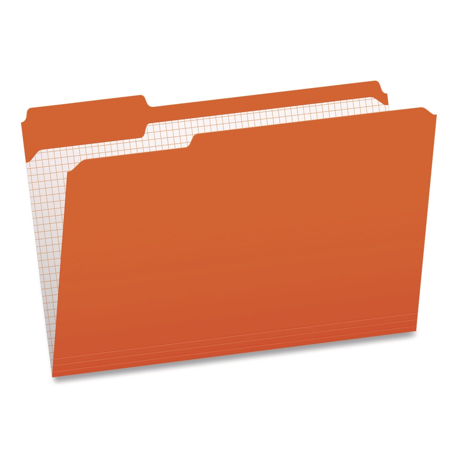 Pendaflex® Colored File Folders with Grid-Ruled Interiors, 1/3-Cut: Assorted Positions, Legal Size, Bright Orange/White, 100/Box - Bloom Skins