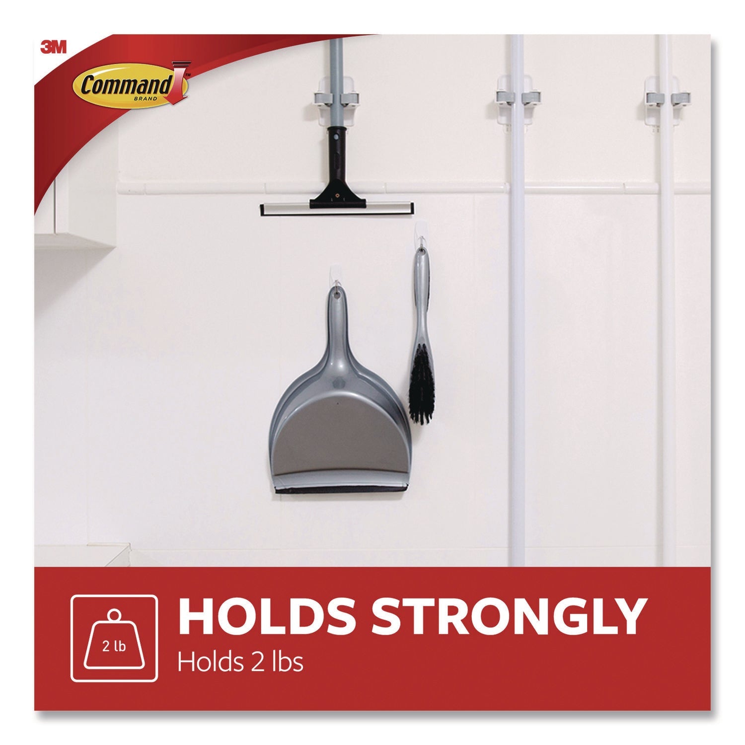 Command™ General Purpose Wire Hooks, Medium, Metal, White, 2 lb Capacity, 16 Hooks and 20 Strips/Pack - Bloom Skins