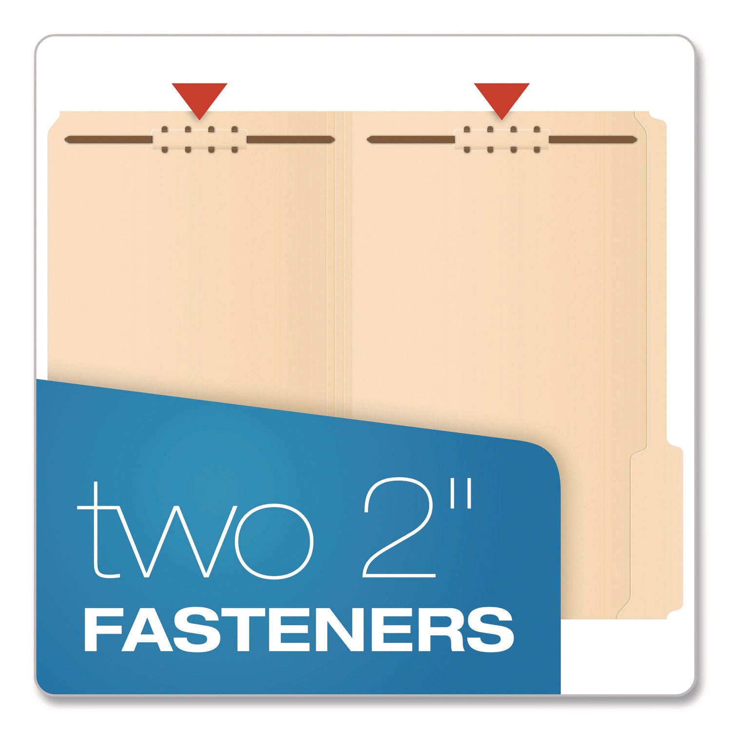 Pendaflex® Manila Fastener Folders, 1.5" Expansion, 2 Fasteners, Legal Size, Manila Exterior, 50/Box