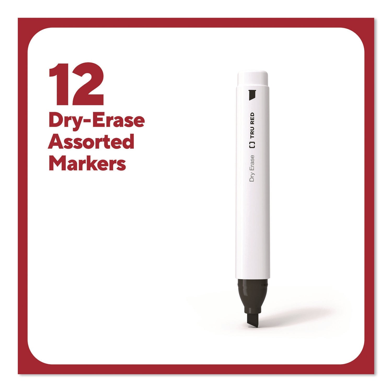 TRU RED™ Tank Dry Erase Markers, Broad Chisel Tip, Assorted Colors, 12/Pack - Bloom Skins
