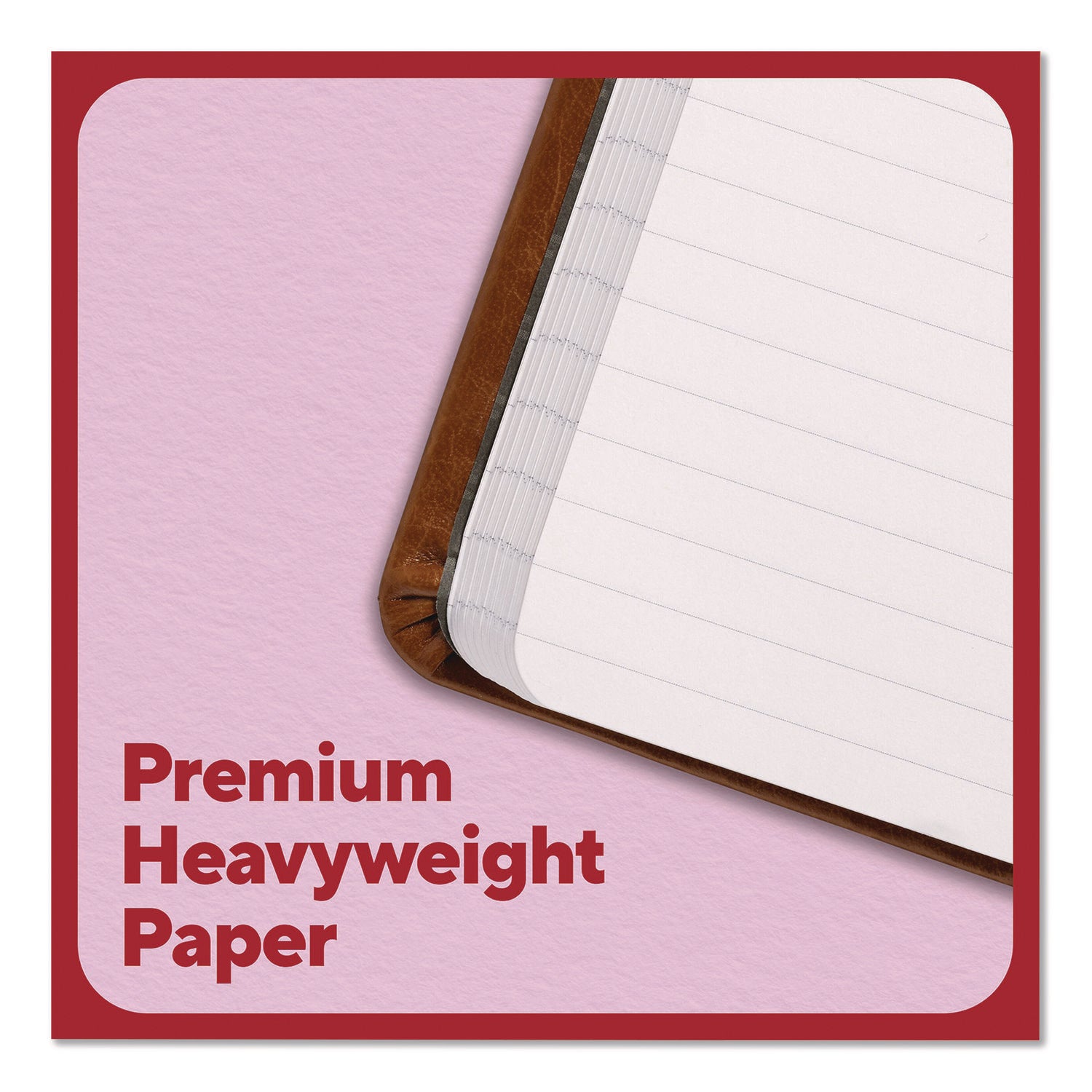 TRU RED™ Hardcover Business Journal, Elastic Closure, 1-Subject, Narrow Rule, Cognac Cover, (96) 8 x 5.5 Sheets