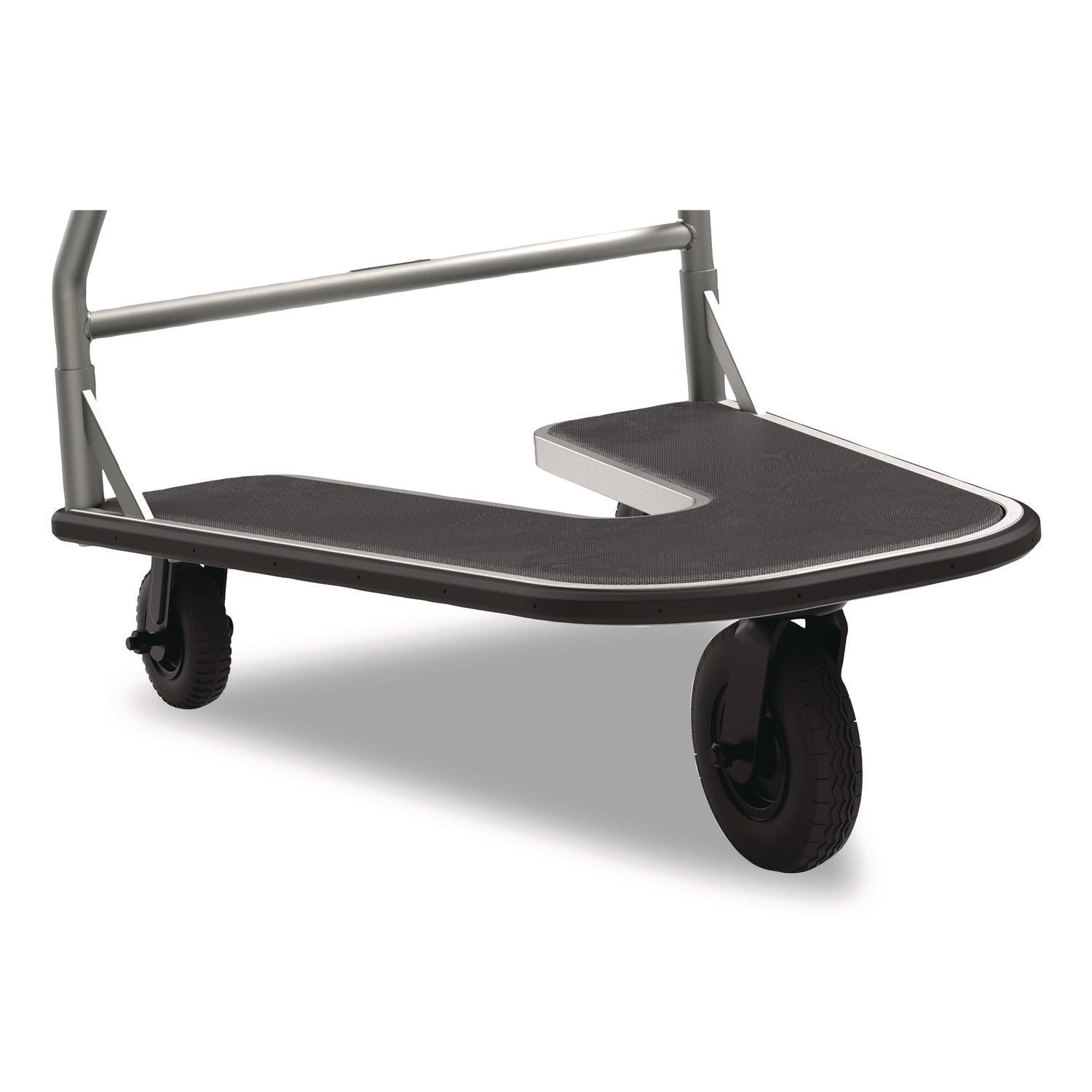 Suncast Commercial® Nesting Luggage Cart with Rubber Platform, Capacity, 300 lb Capacity, 27 x 37 x 37.5, Silver/Black - Bloom Skins