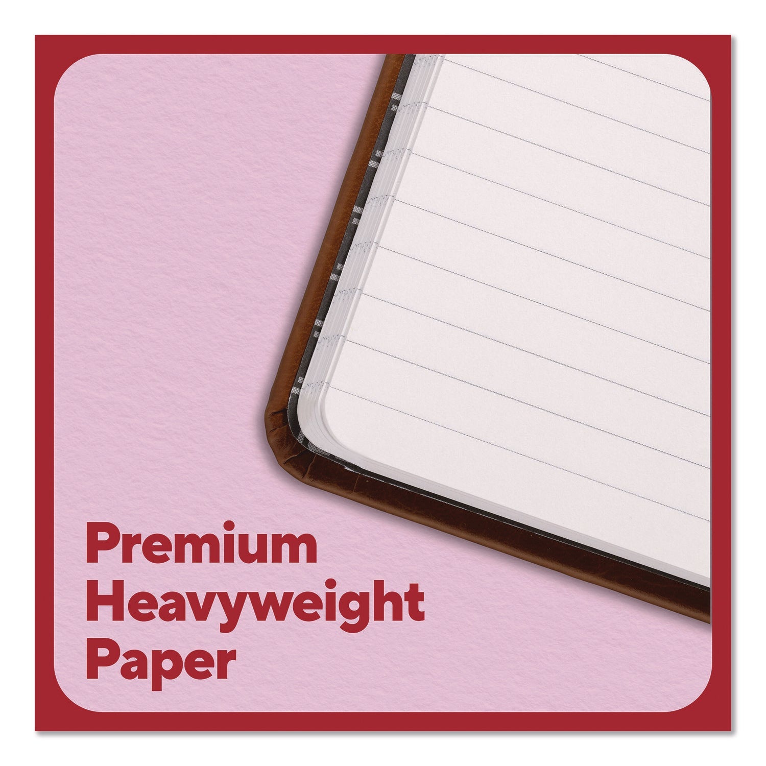 TRU RED™ Hardcover Business Journal, Elastic Closure, 1-Subject, Narrow Rule, Cognac Cover, (96) 10 x 8 Sheets