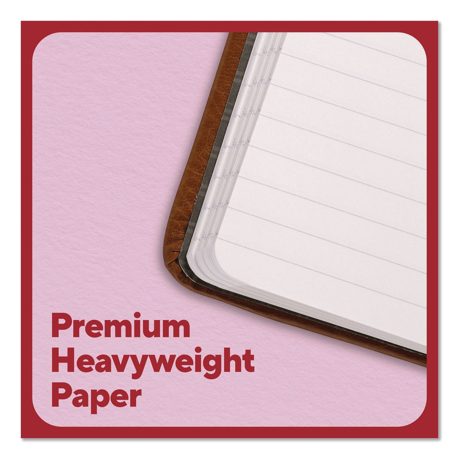 TRU RED™ Flexible-Cover Business Journal, Elastic Closure, 1-Subject, Narrow Rule, Cognac Cover, (128) 8 x 5.5 Sheets - Bloom Skins