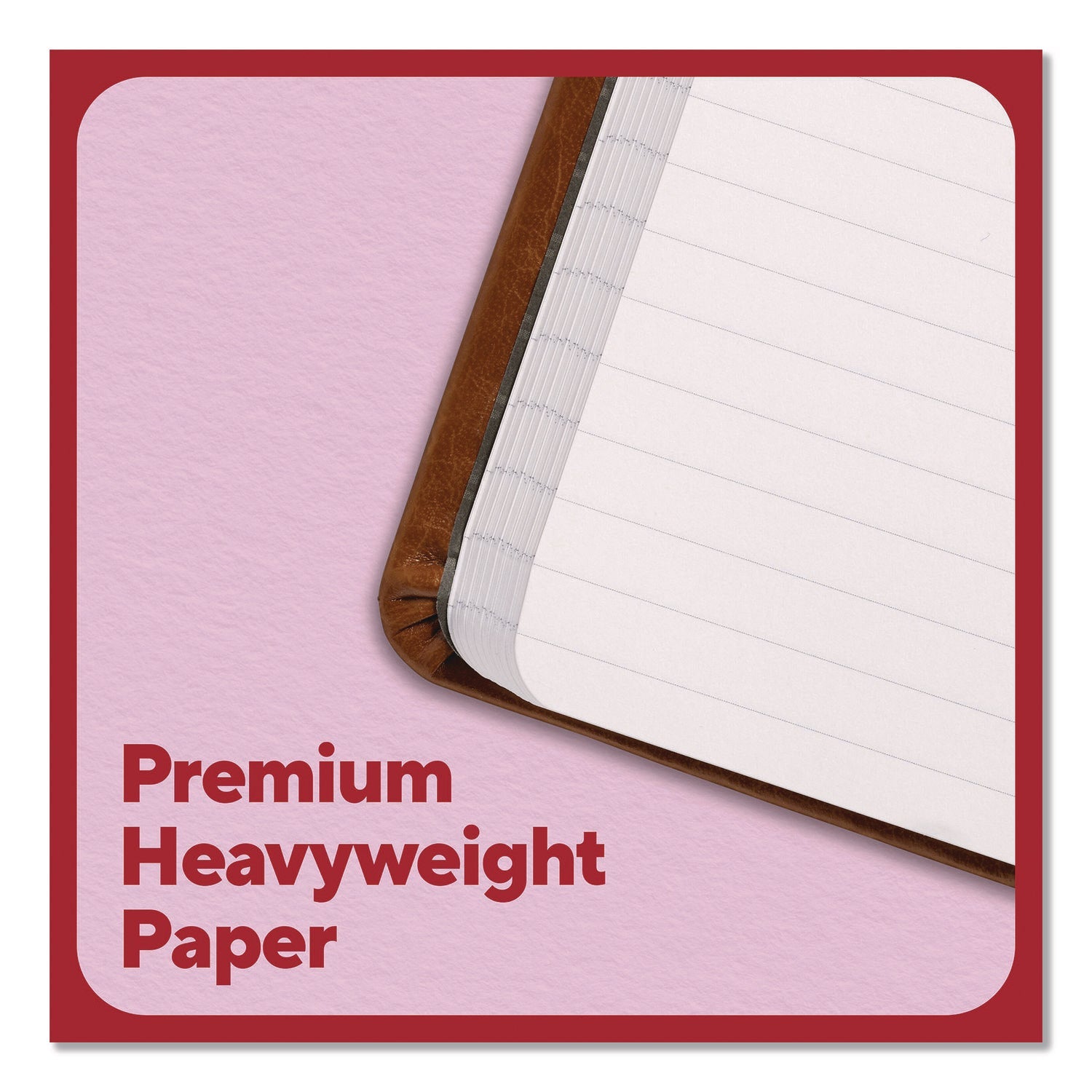 TRU RED™ Flexible-Cover Business Journal, Elastic Closure, 1-Subject, Narrow Rule, Cognac Cover, (128) 10 x 8 Sheets