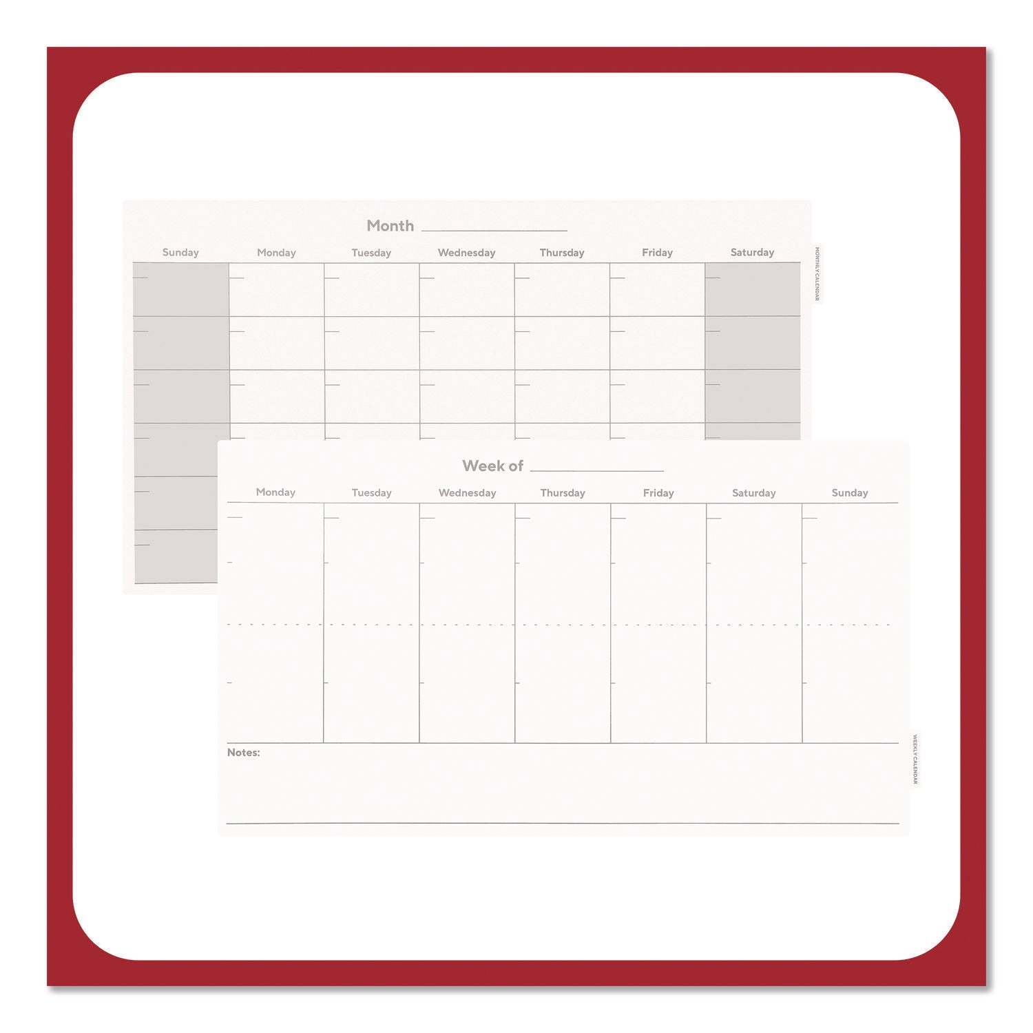 TRU RED™ Magnetic Glass Dry Erase Board with Templates, Six Views, 3 ft x 2 ft, White Surface - Bloom Skins