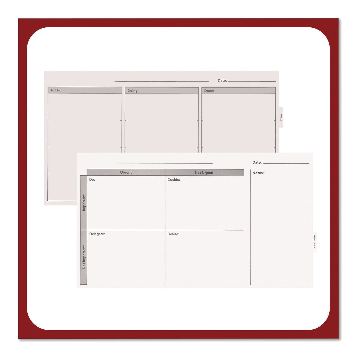 TRU RED™ Magnetic Glass Dry Erase Board with Templates, Six Views, 3 ft x 2 ft, White Surface - Bloom Skins