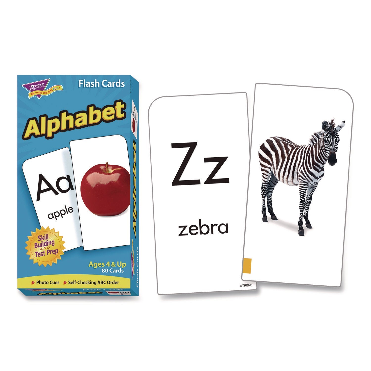 TREND® ESL and ELL Resources Alphabet Flash Cards, 3" x 3", Multicolor, 80 Cards/Set - Bloom Skins