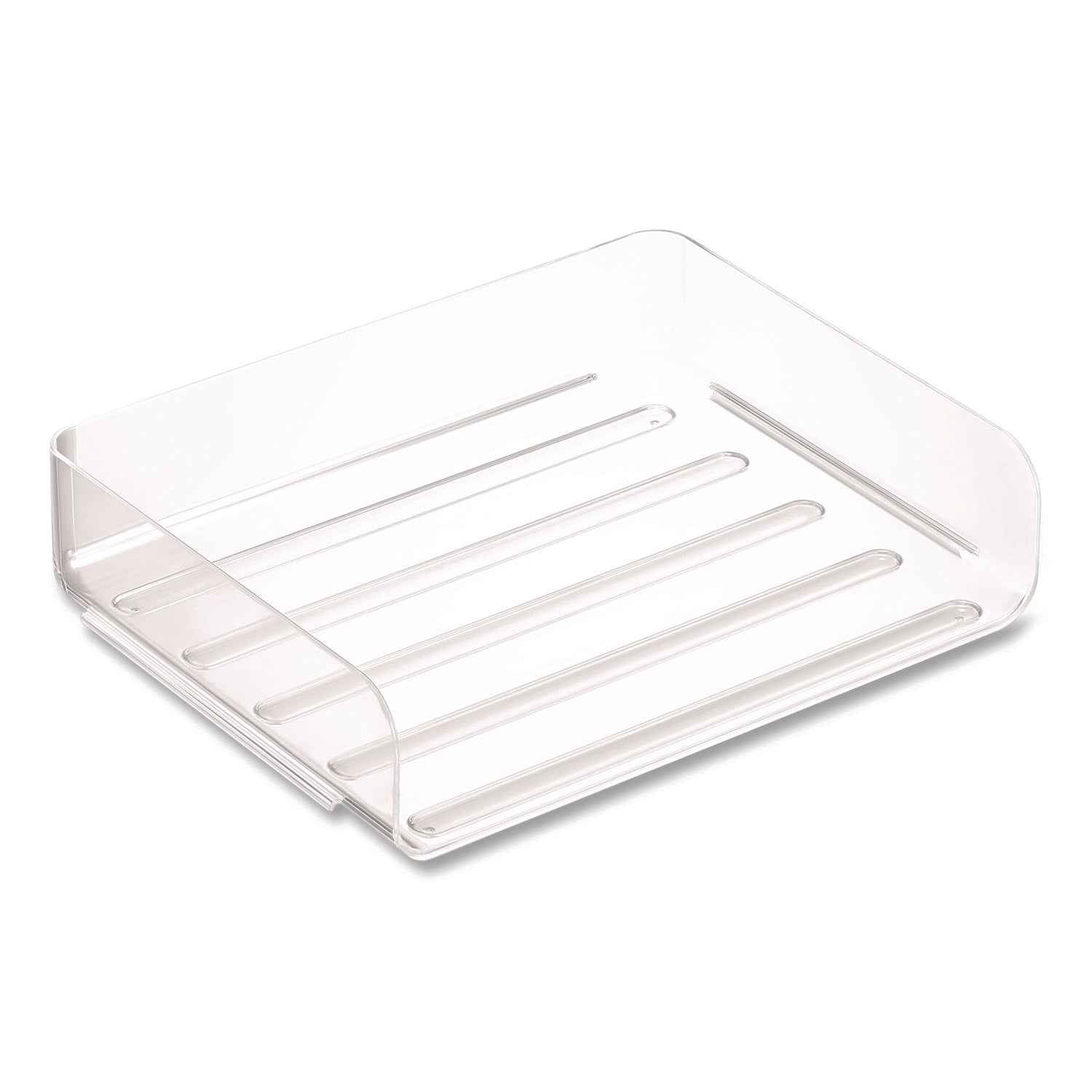 TRU RED™ Clear Side Load Stackable Plastic Letter Tray, Letter Size, 9.72 x 12.63 x 3.01